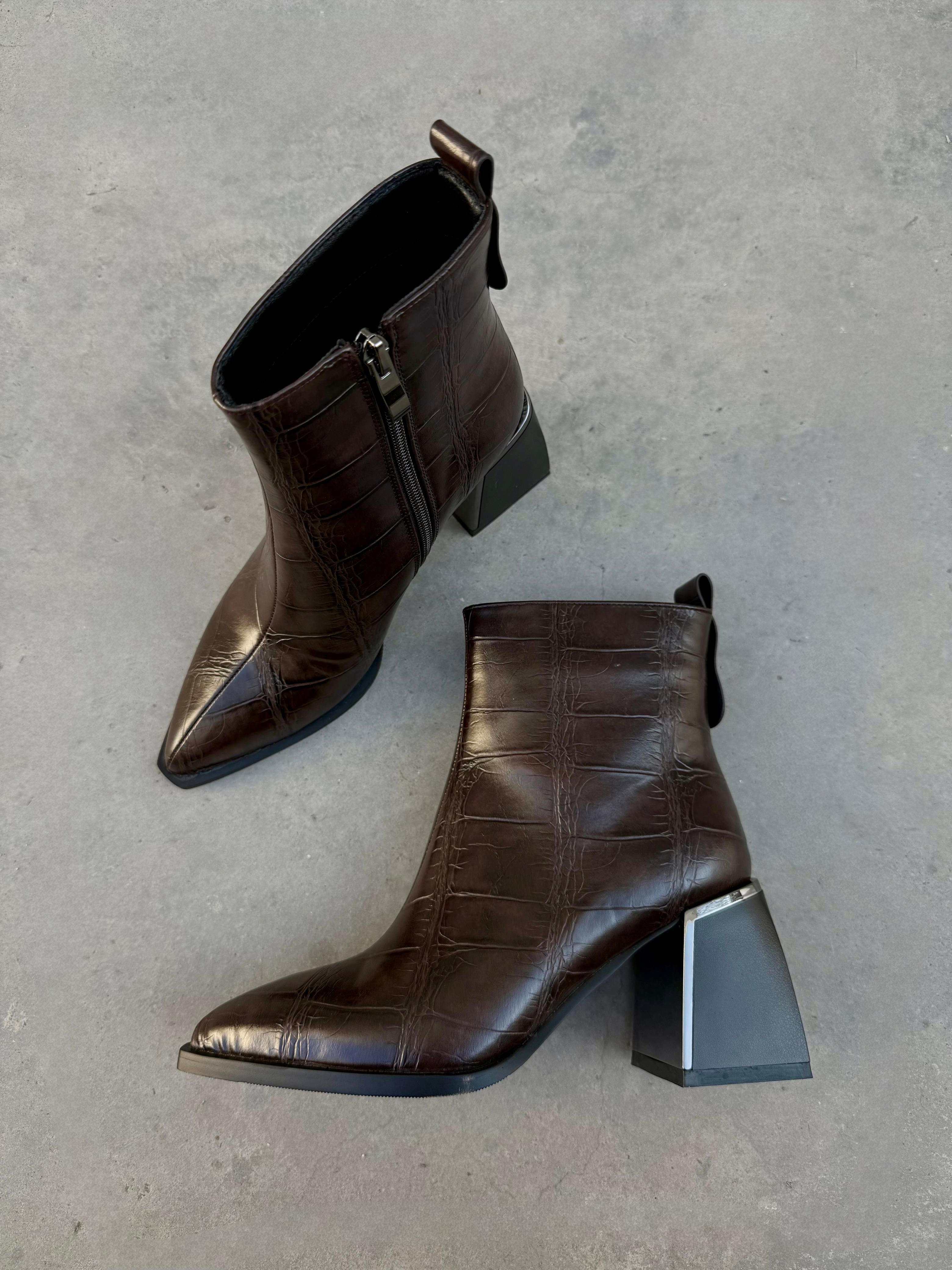 Chrome Croc Booties