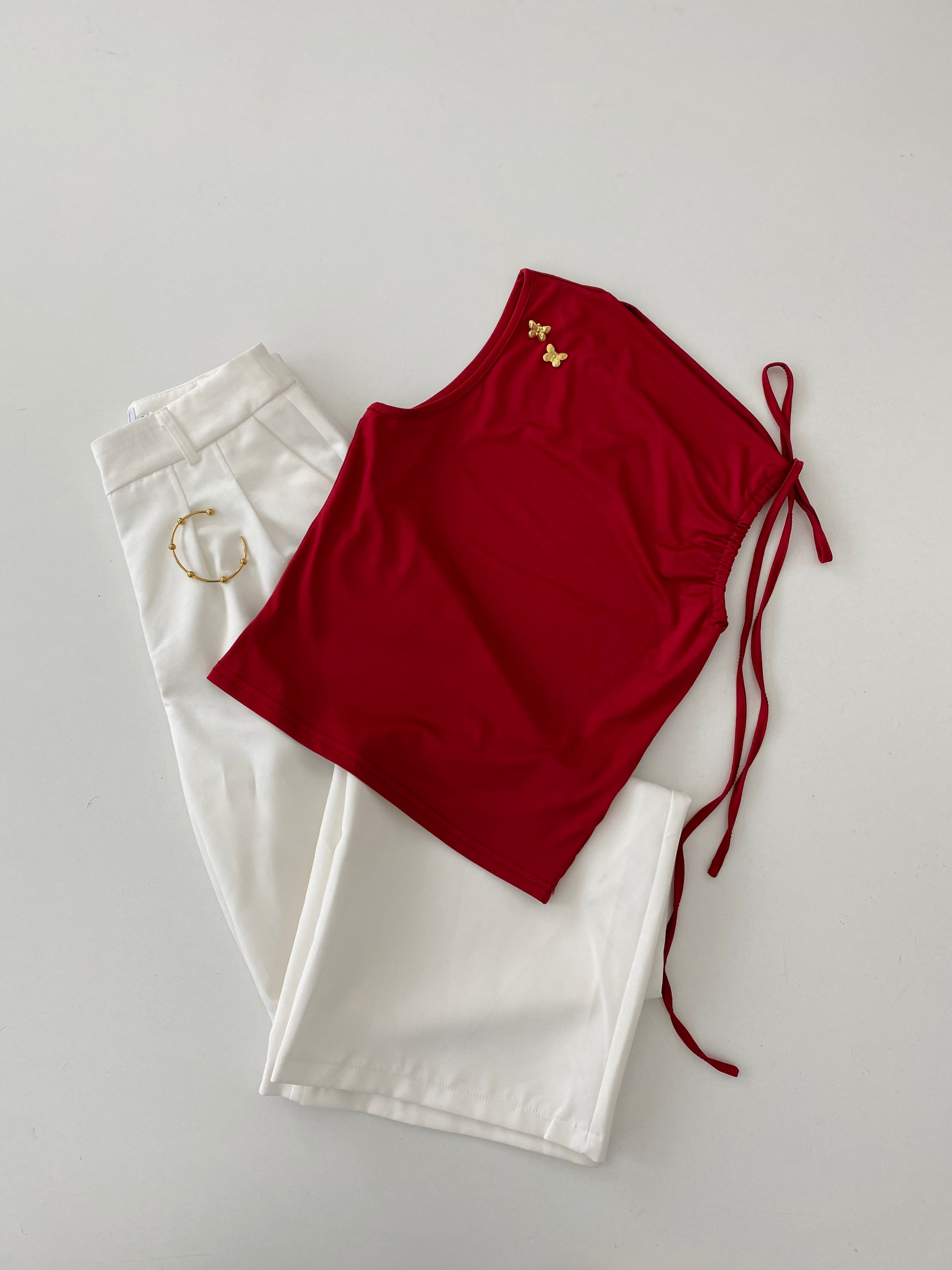 Blusa  moño en hombro