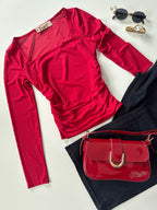 Blusa mesh manga larga