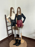 Short vinipiel c/cinto