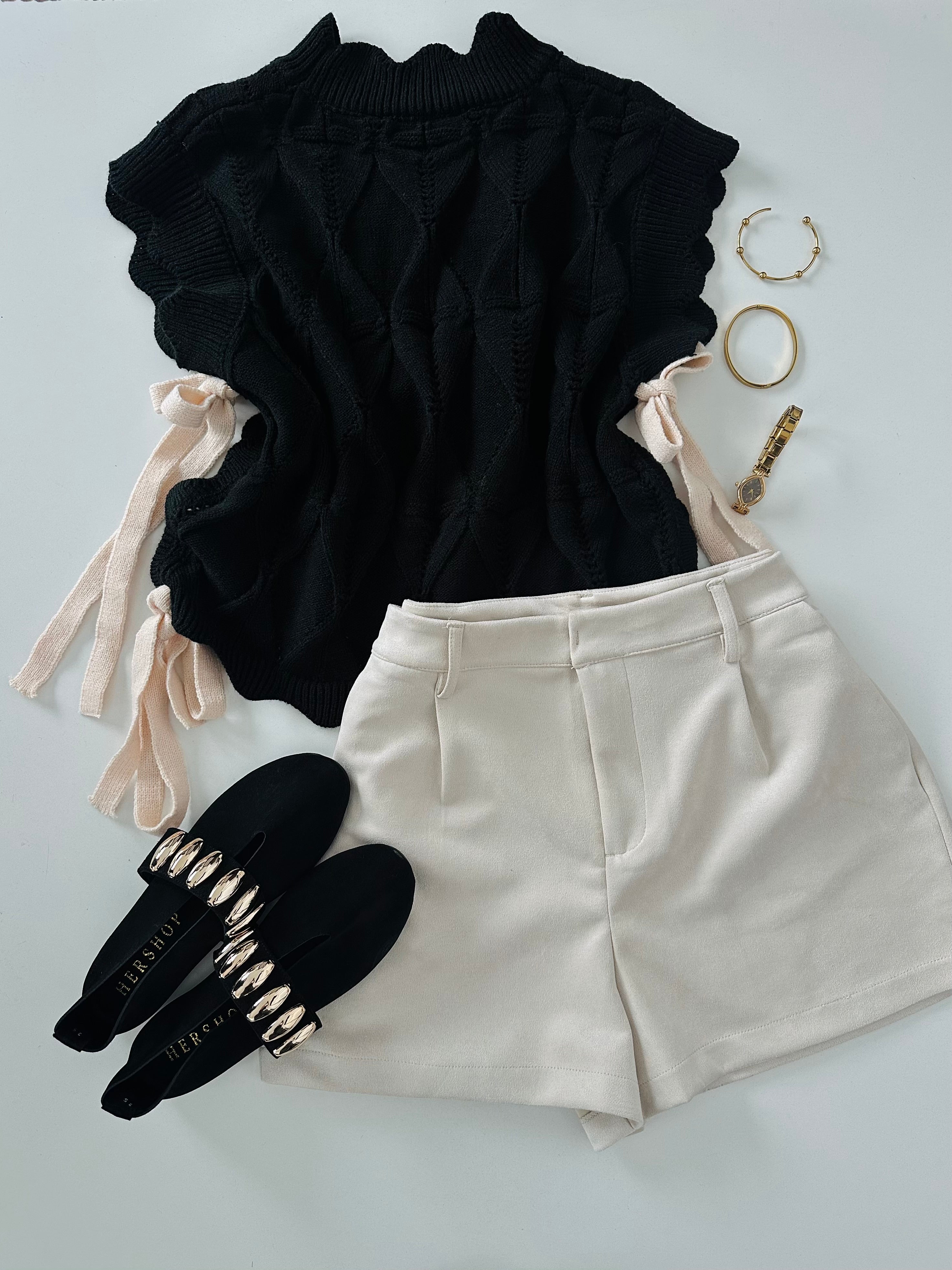 Chaleco tejido c/listones