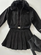 Falda tableada c/short