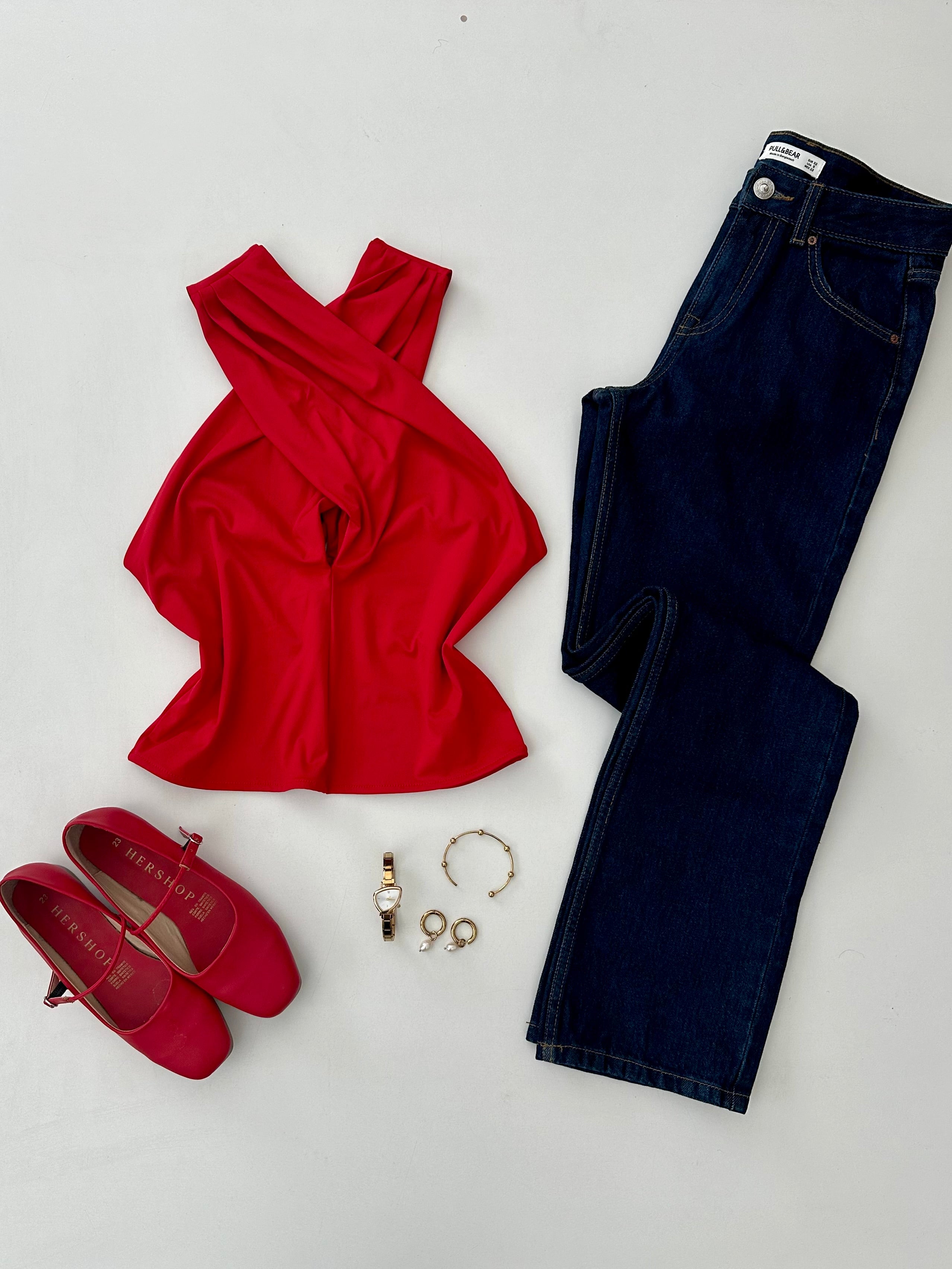Blusa c/cuello cruzado