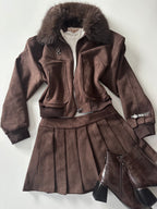 Falda tableada c/short