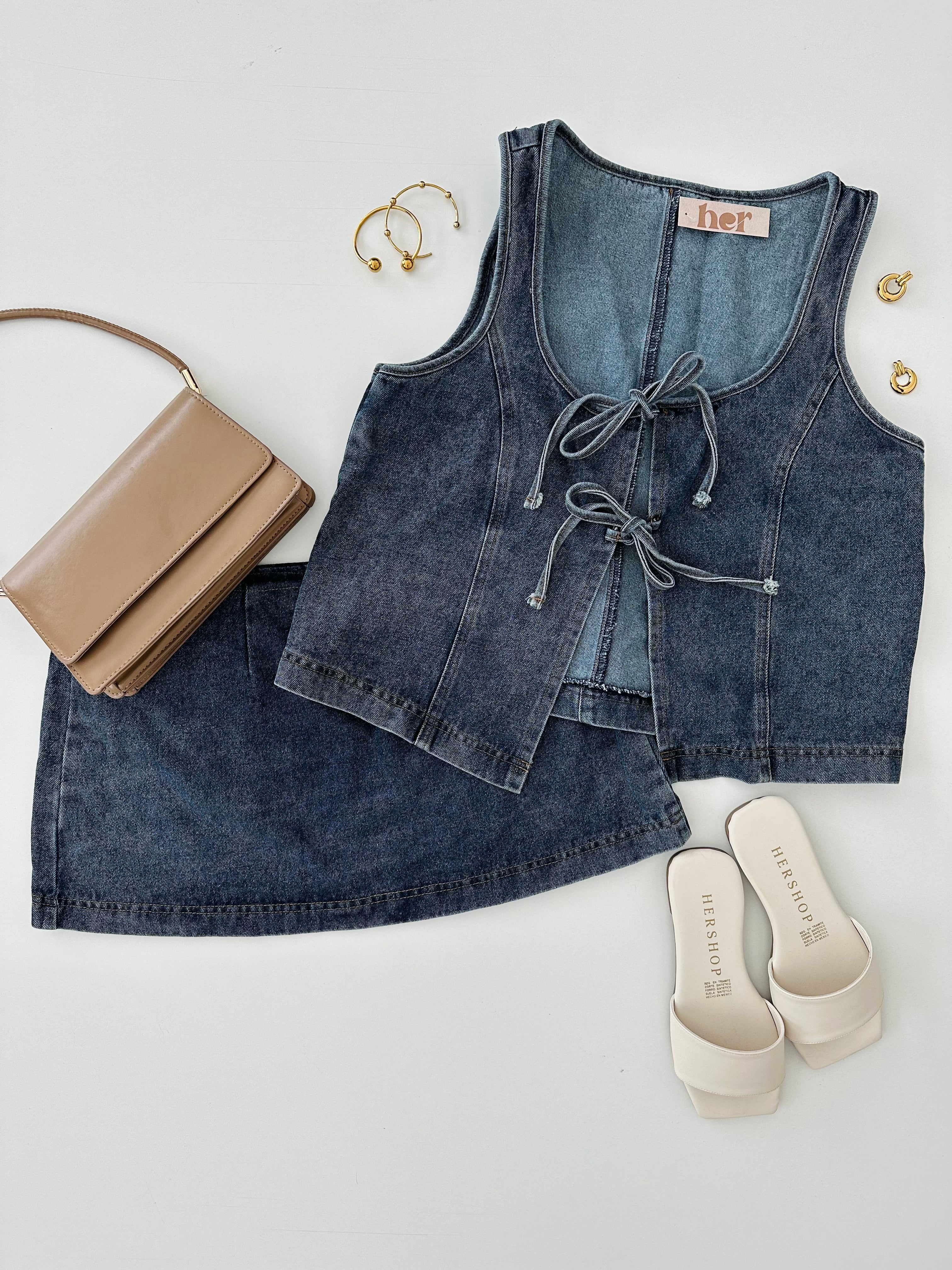 Set denim falda