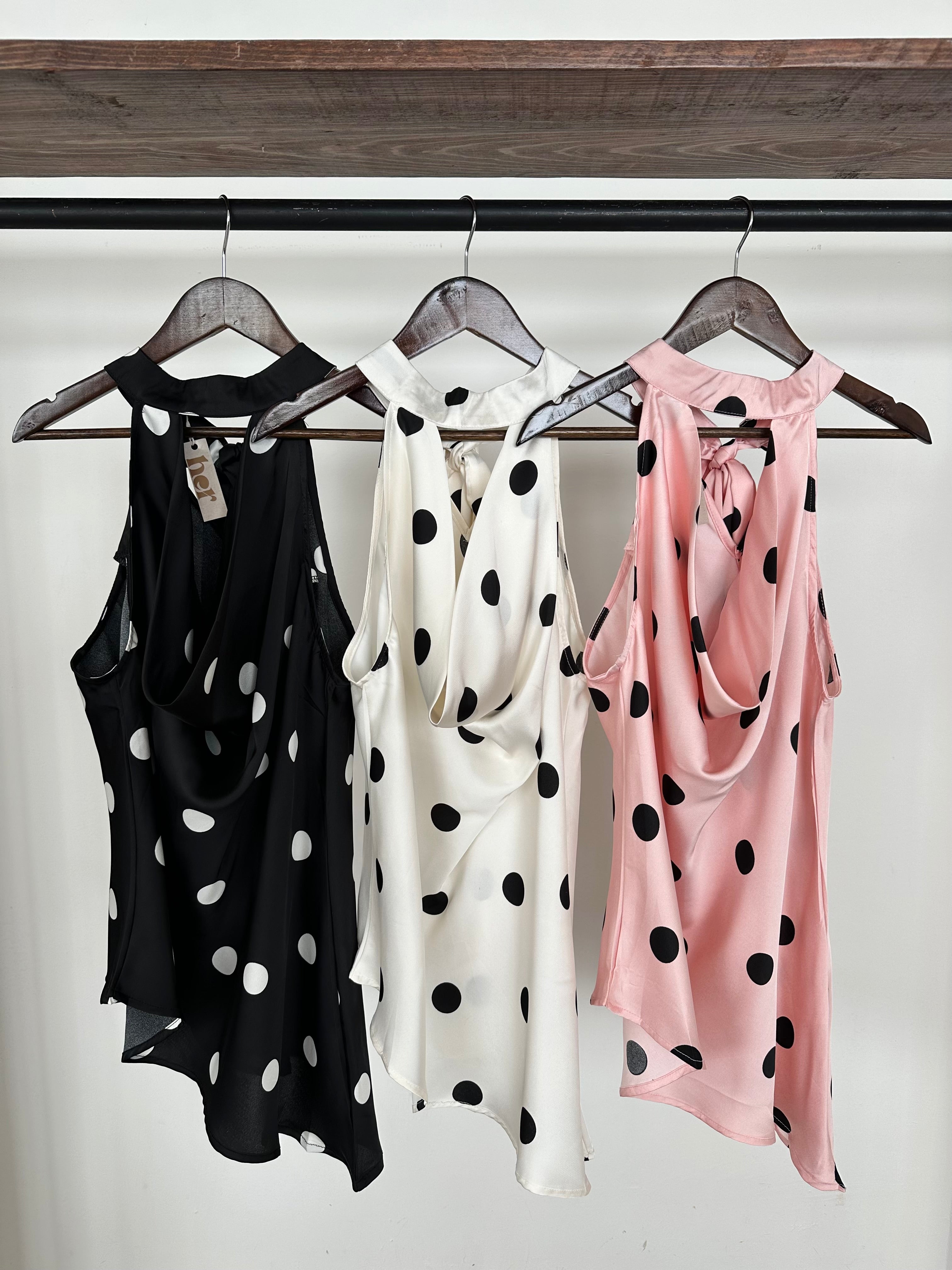 Blusa Halter polka