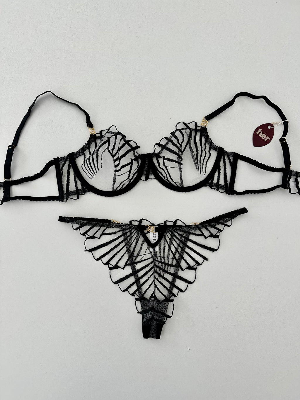 Set mesh c/detalle dorado
