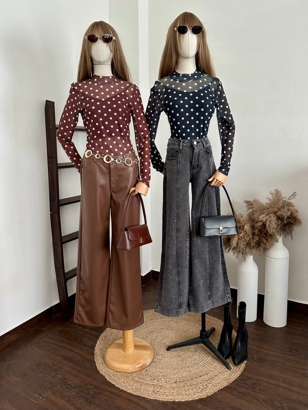 Blusa mesh polka