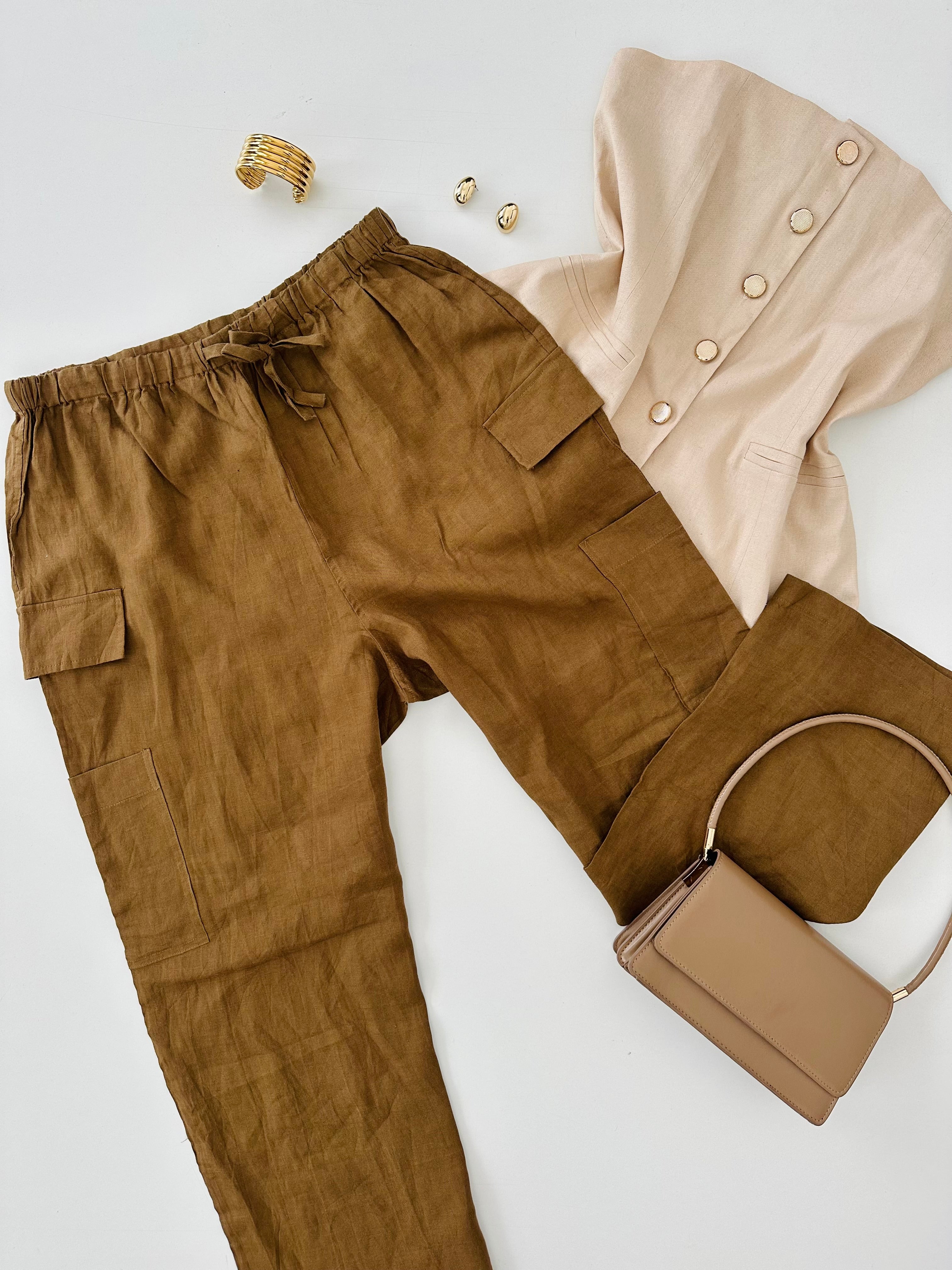 Pantalón cargo lino