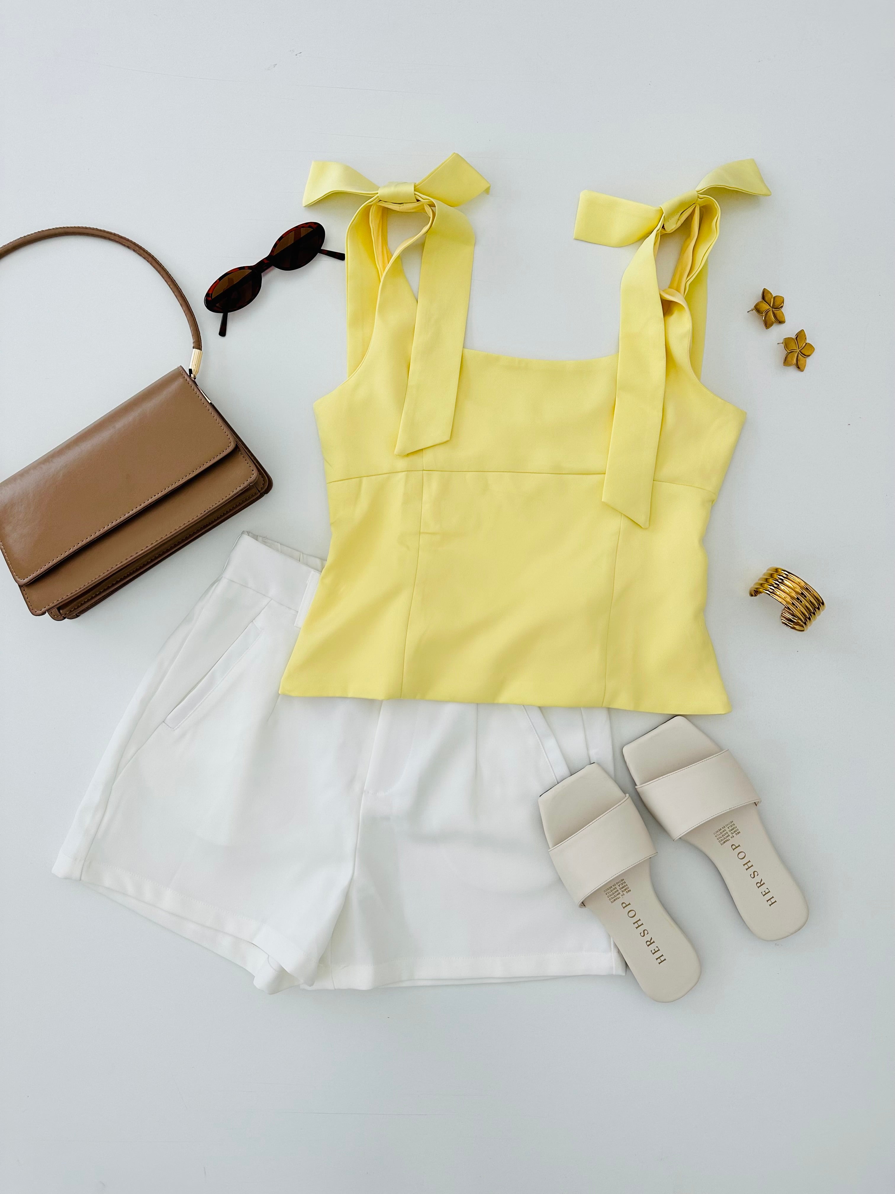Top amarillo listones🌞