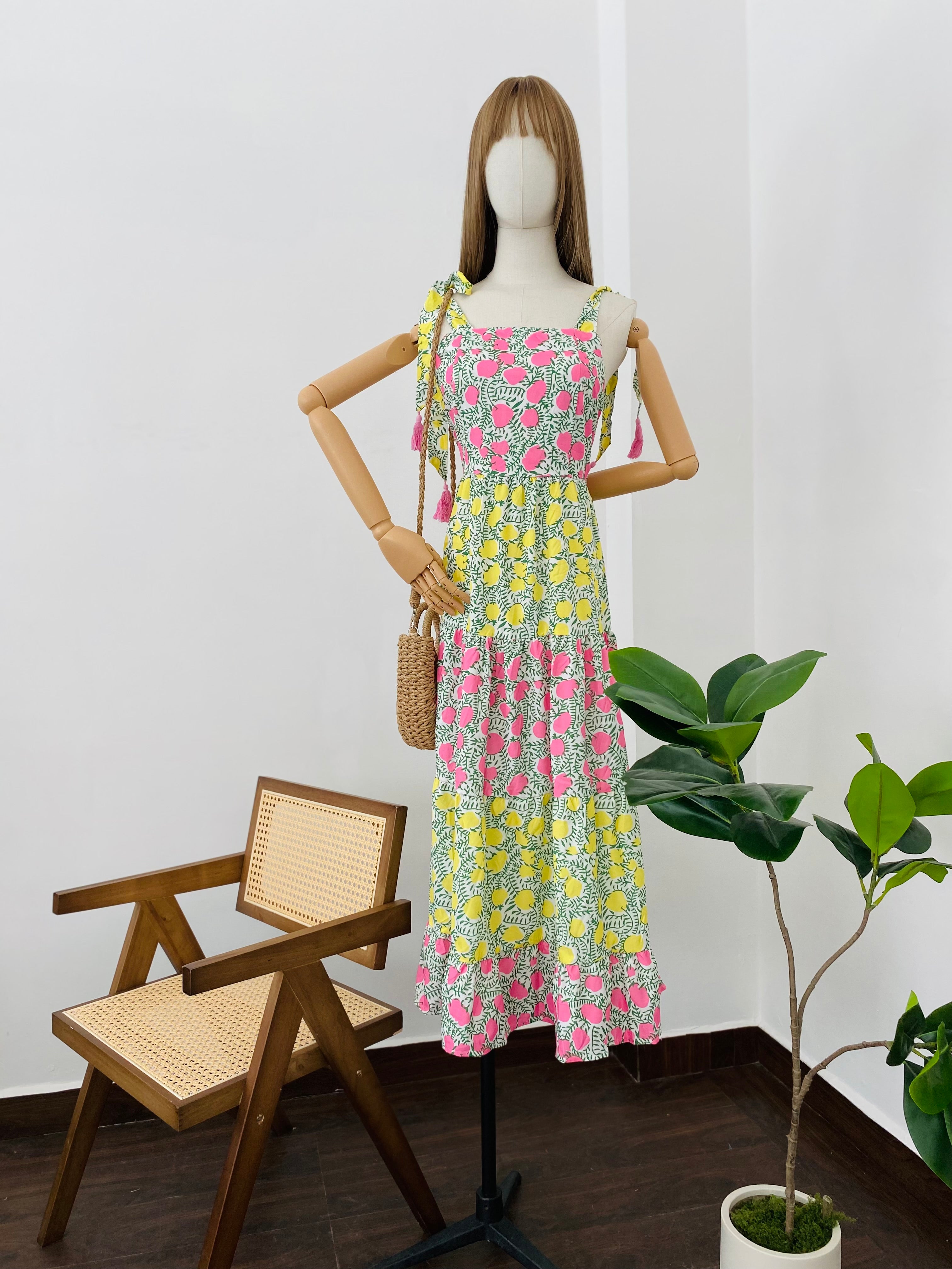 Vestido lima y mora