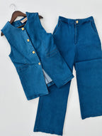 Conjunto denim botones dorados