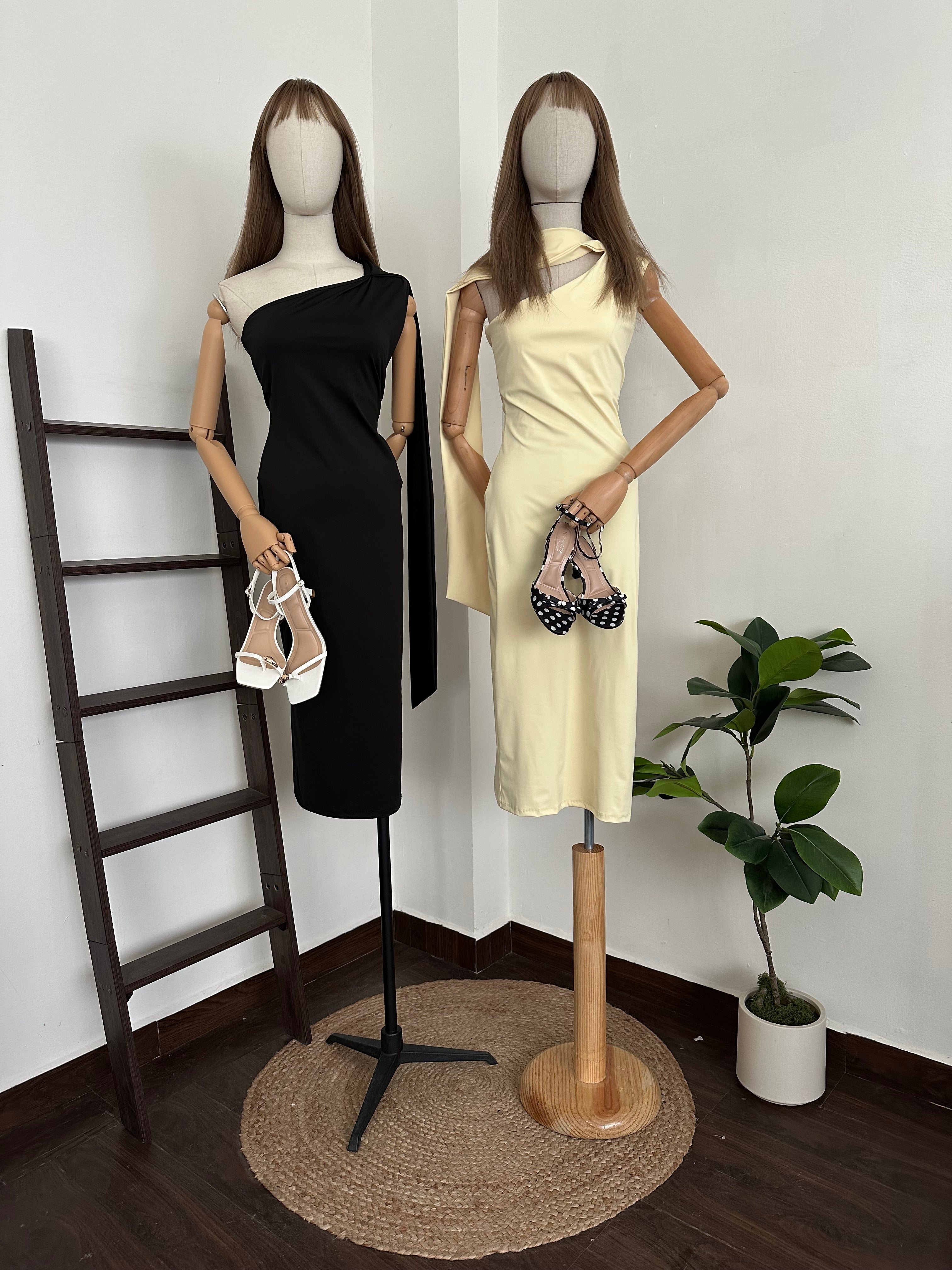 Vestido un hombro listón