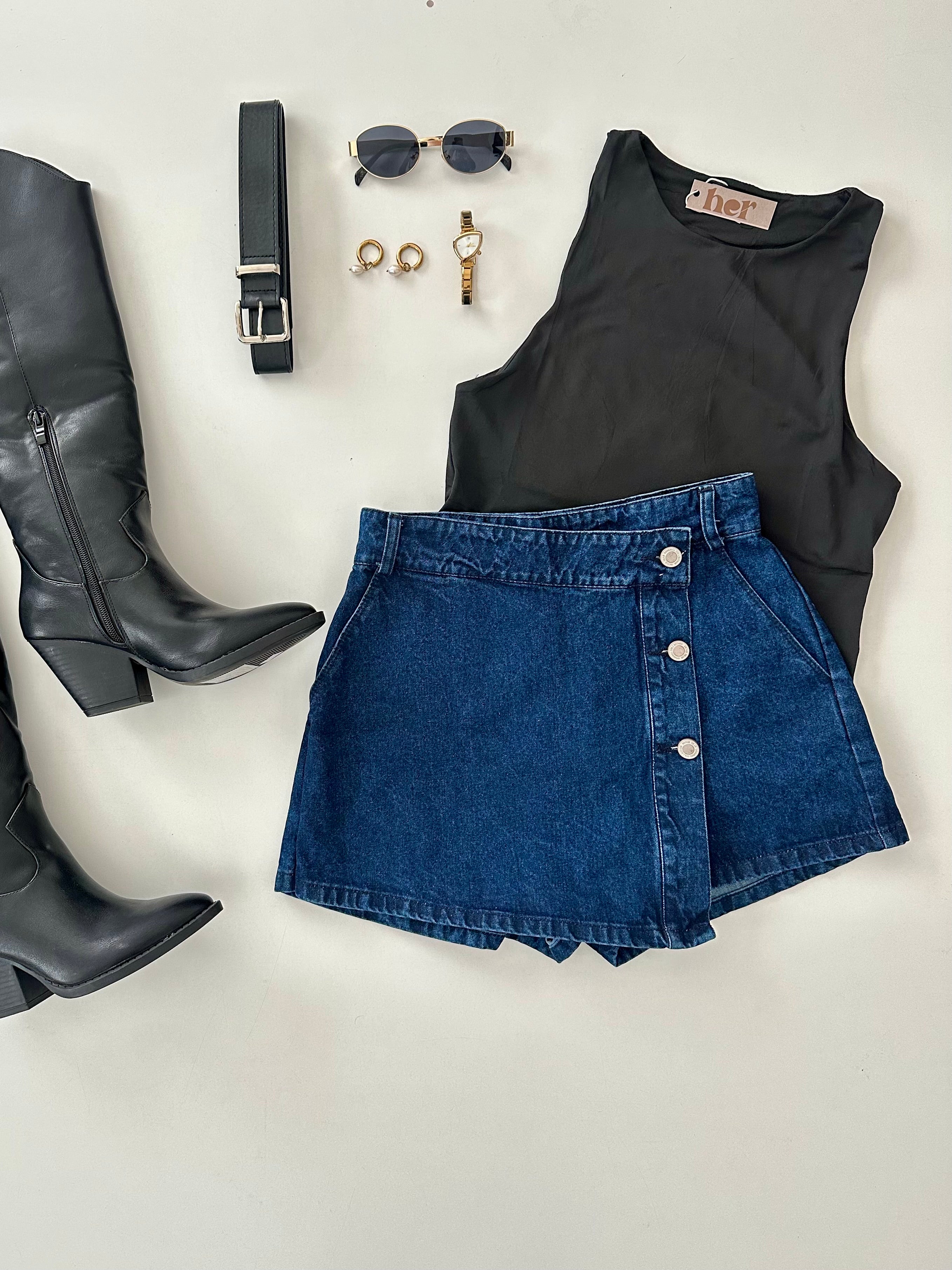 Short falda denim