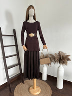 Vestido con caída tableada