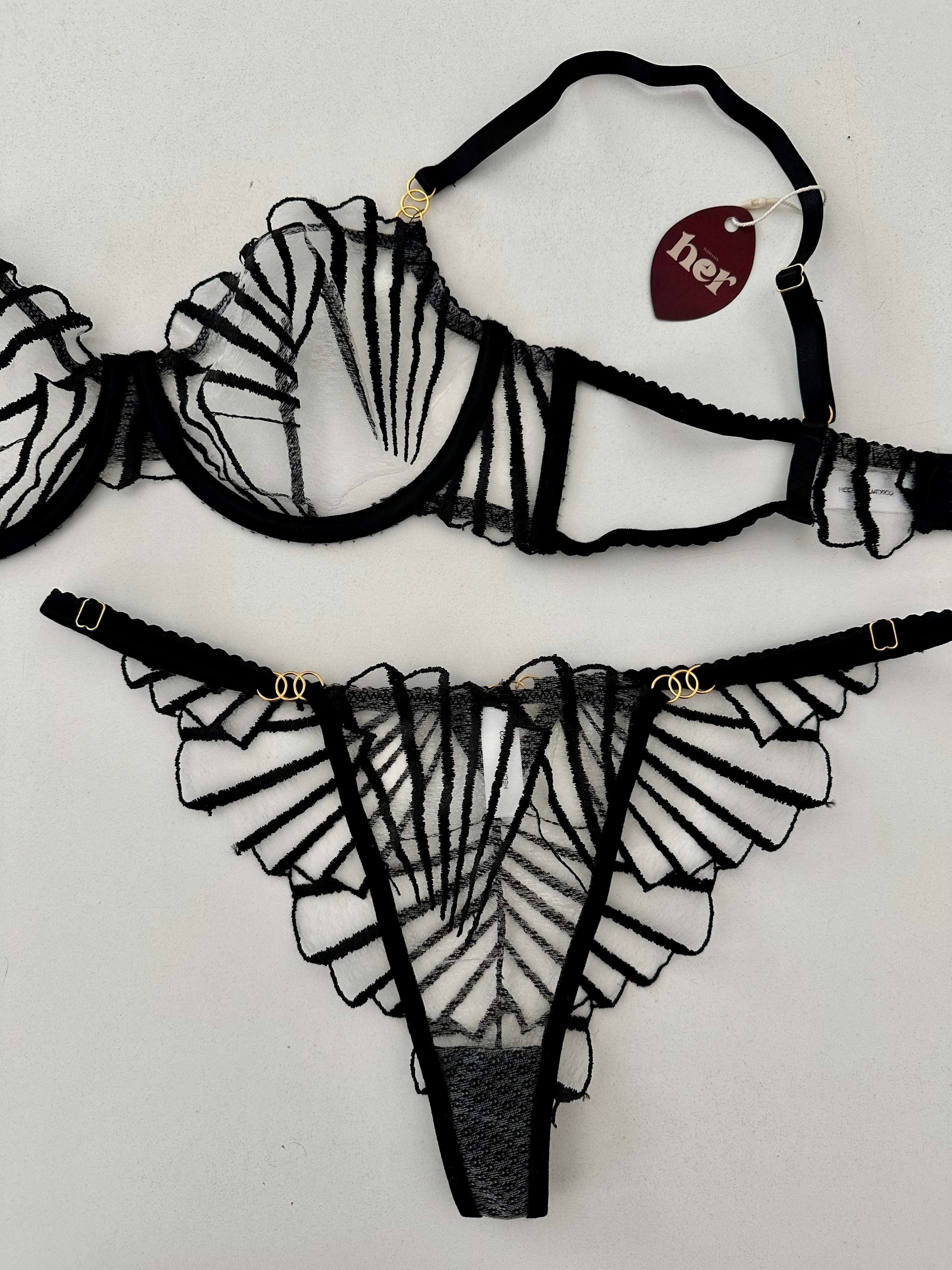Set mesh c/detalle dorado