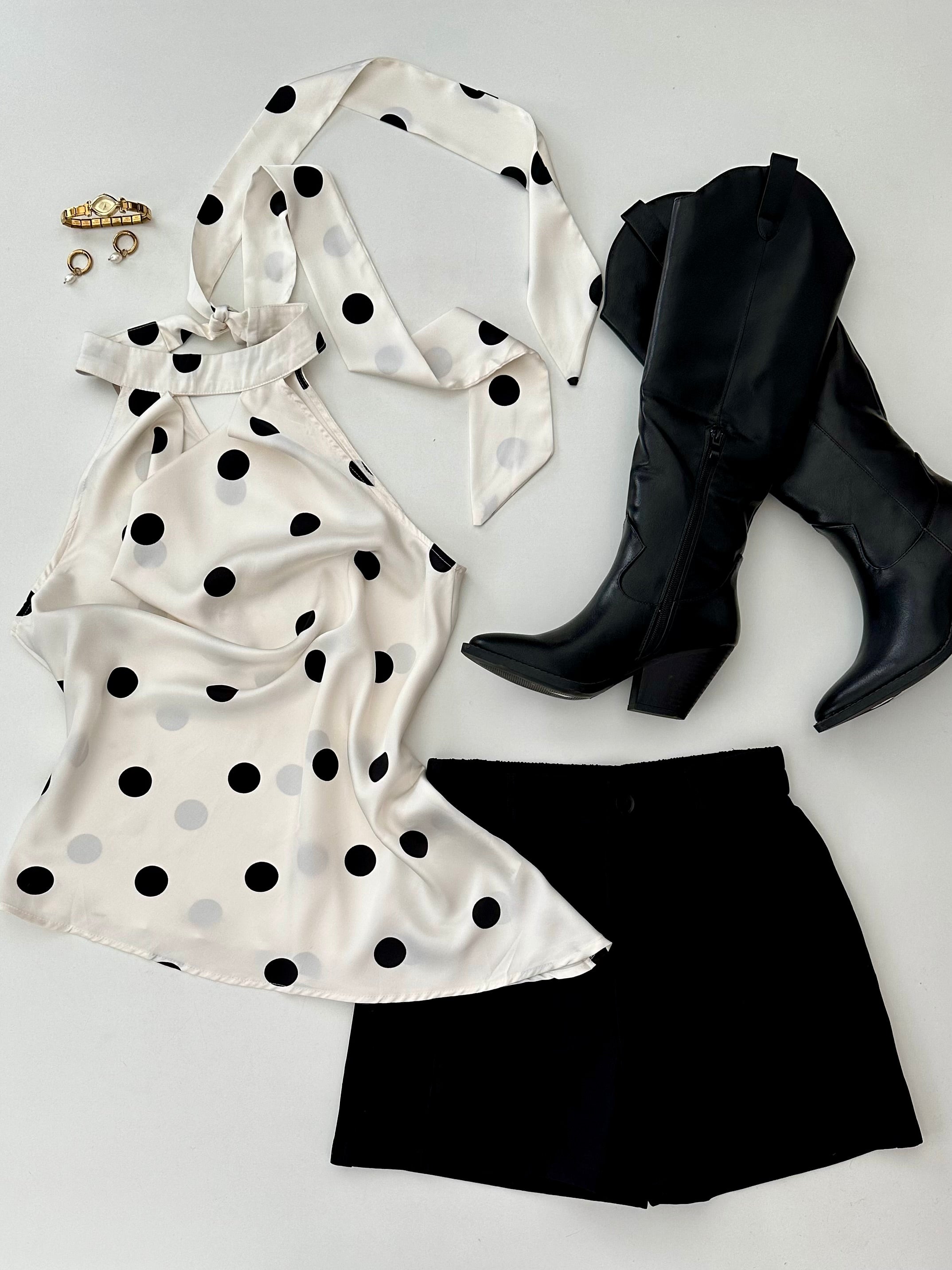 Blusa Halter polka