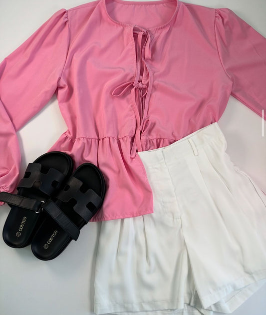 Peplum top rosa