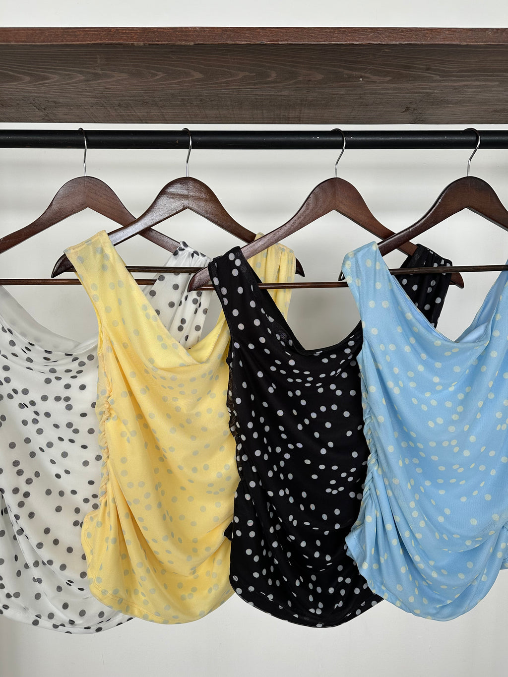 Blusa mesh polka dots