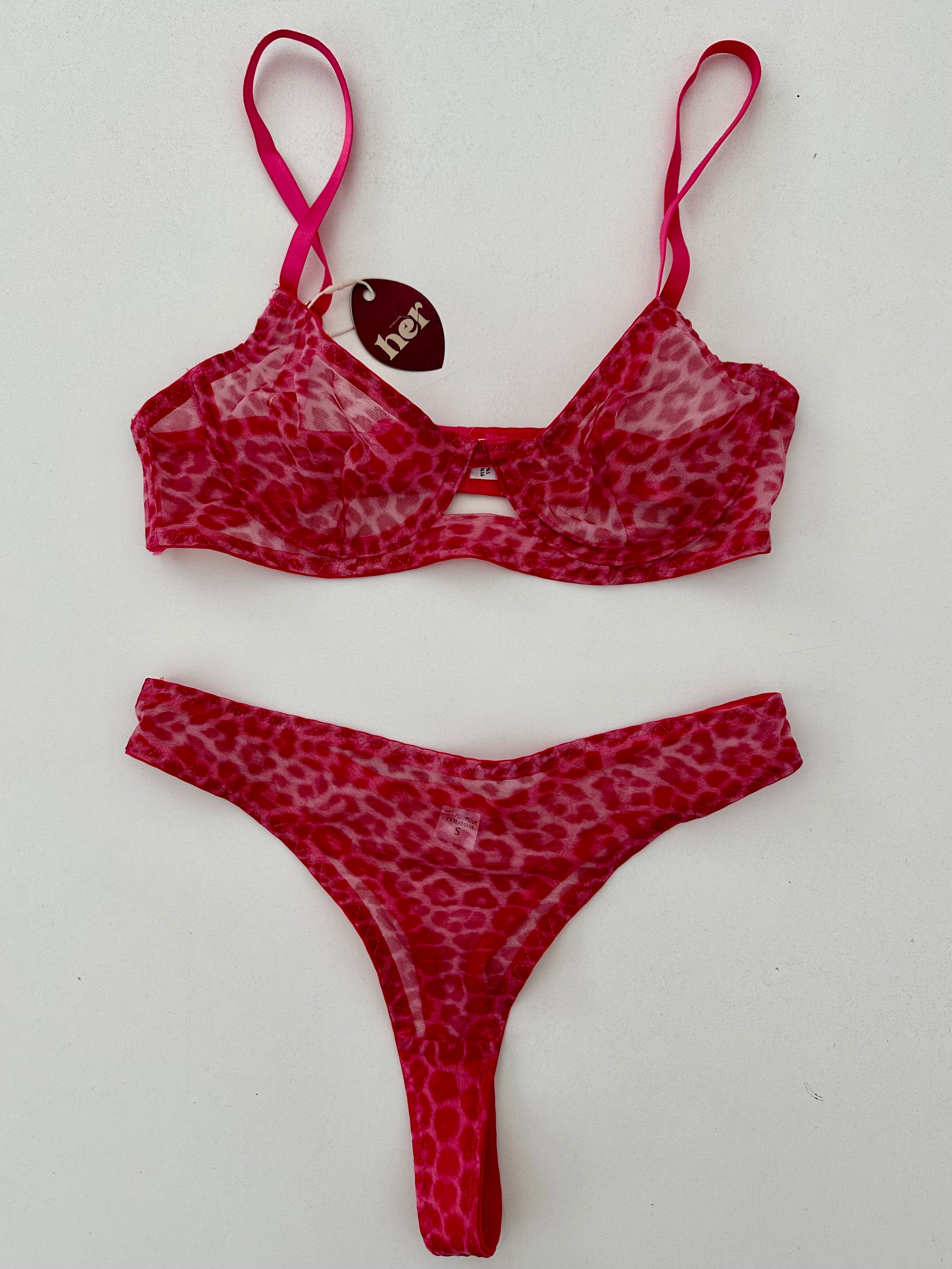 Set mesh animal print