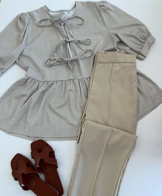 Peplum beige