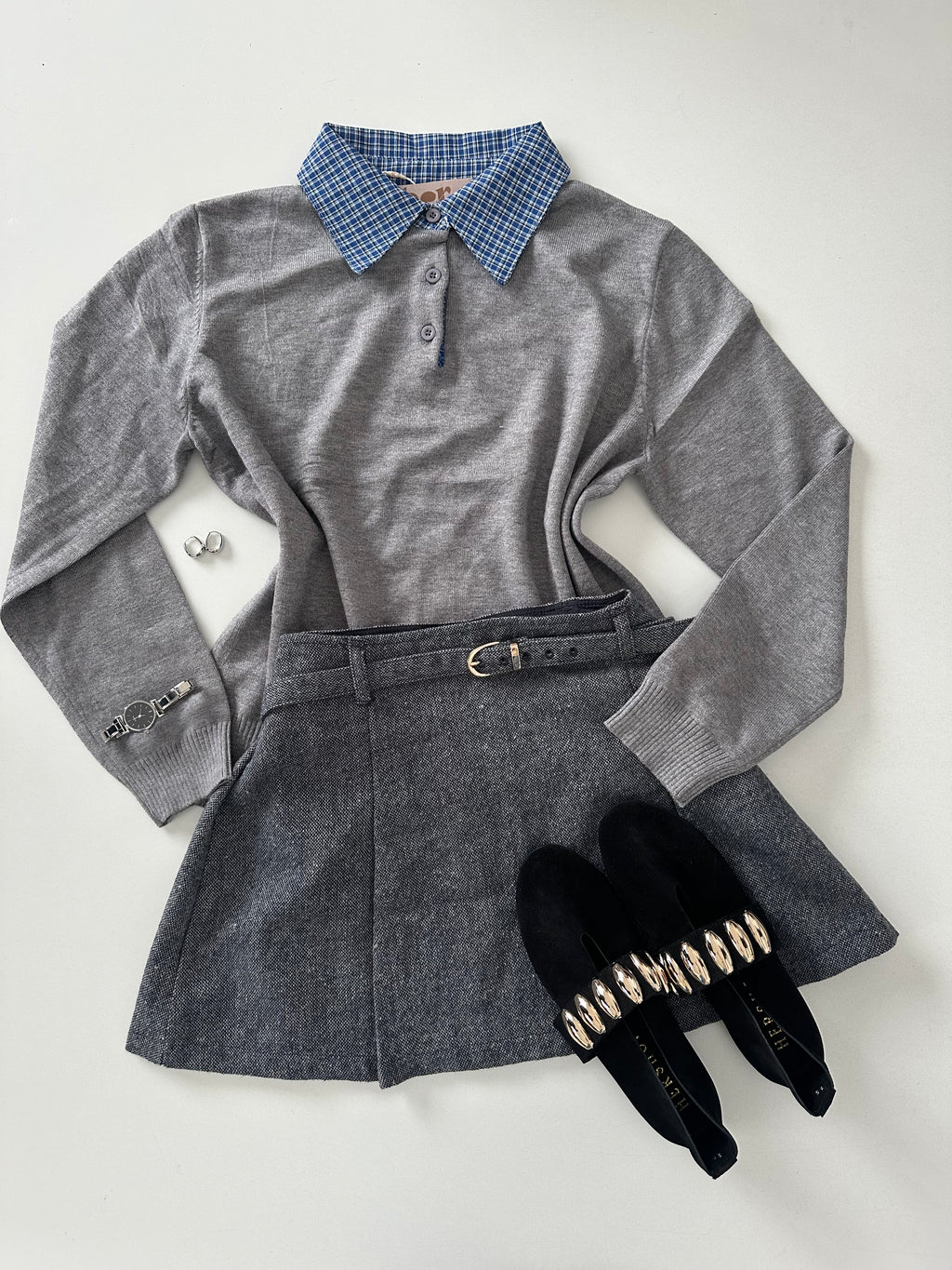 Falda tejida c/cinto