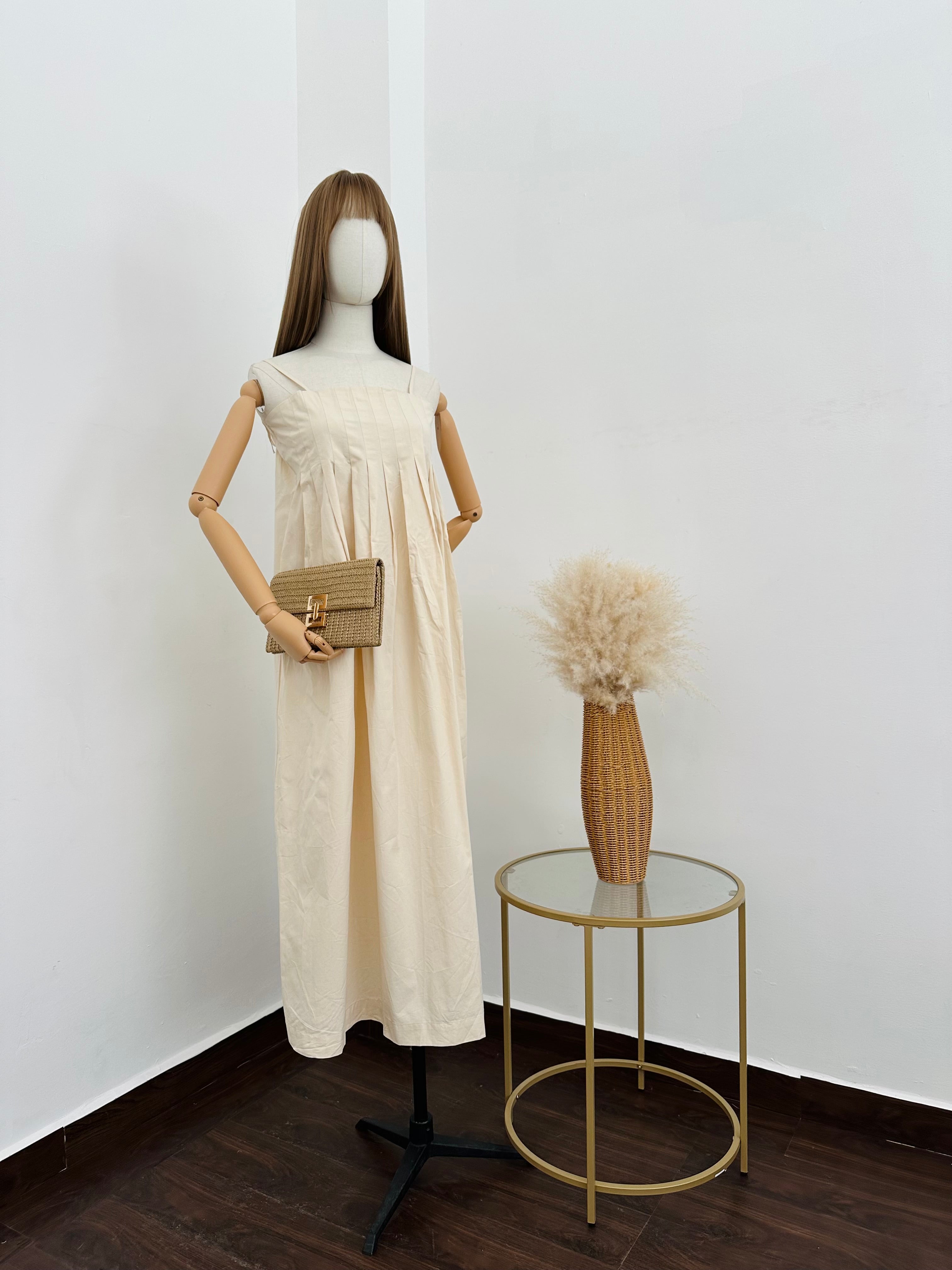 Vestido botones madera