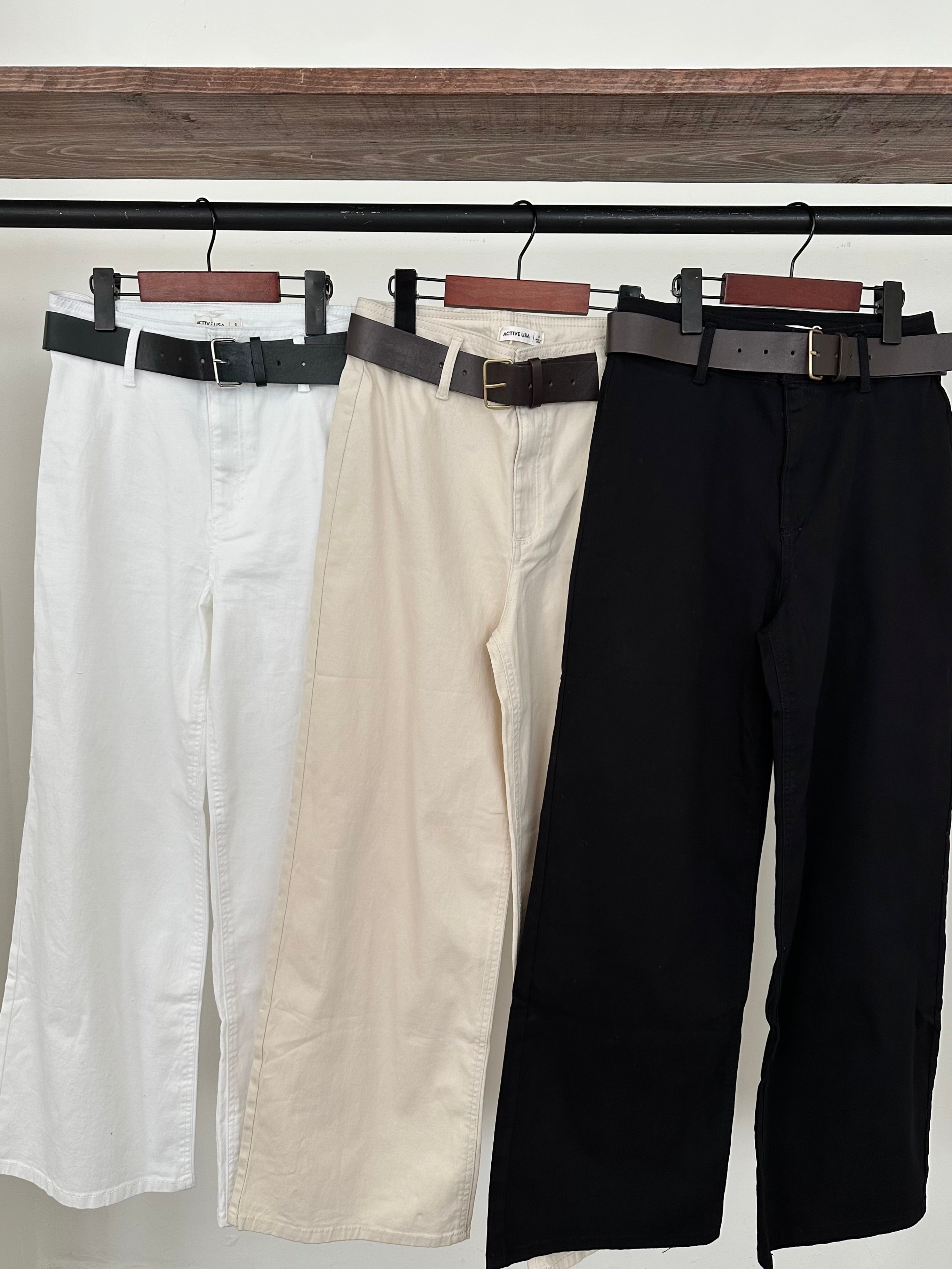 Pantalón wide leg c/cinto