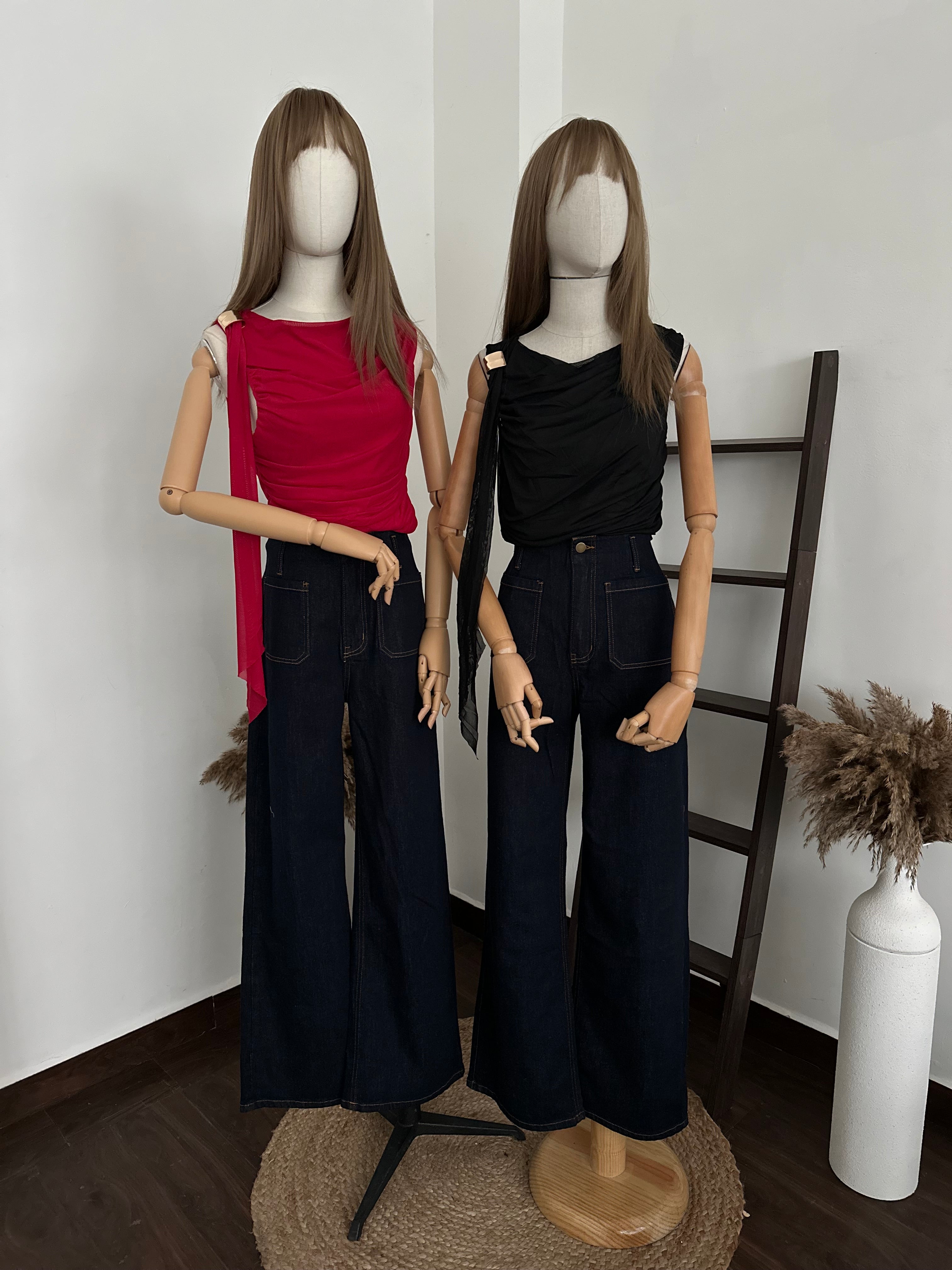 Blusa mesh con listón