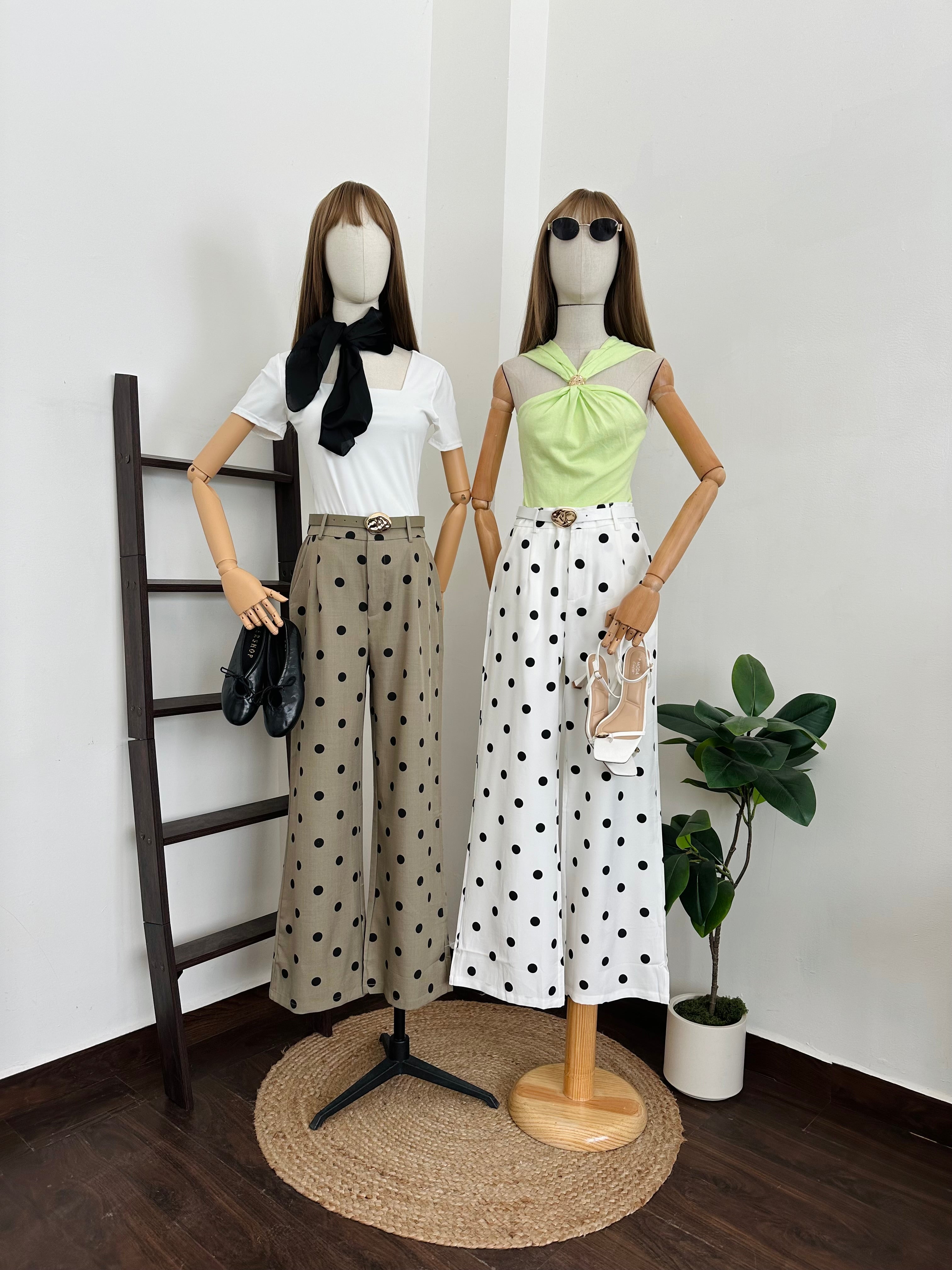 Pantalón polka con cinto