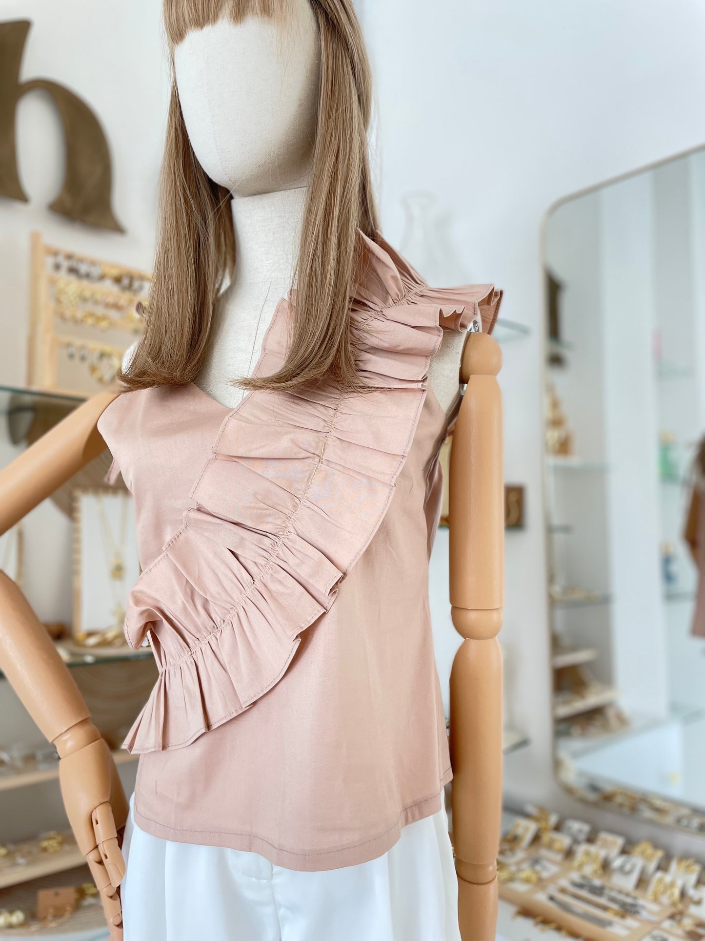 Blusa floral beige