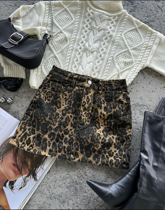 Falda-short animal print