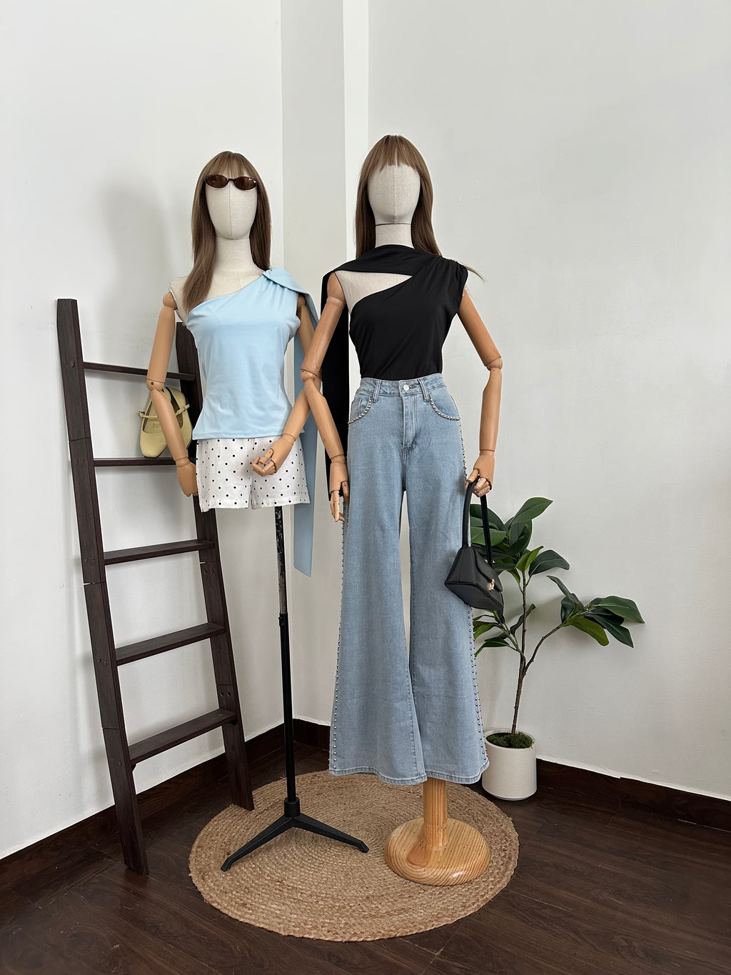 Blusa un hombro listón caído