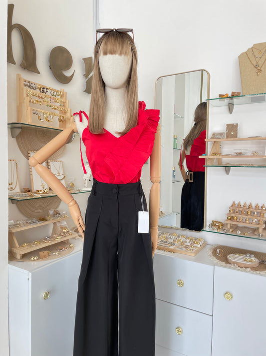 Blusa roja floral