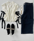 Chaleco tejido c/listones