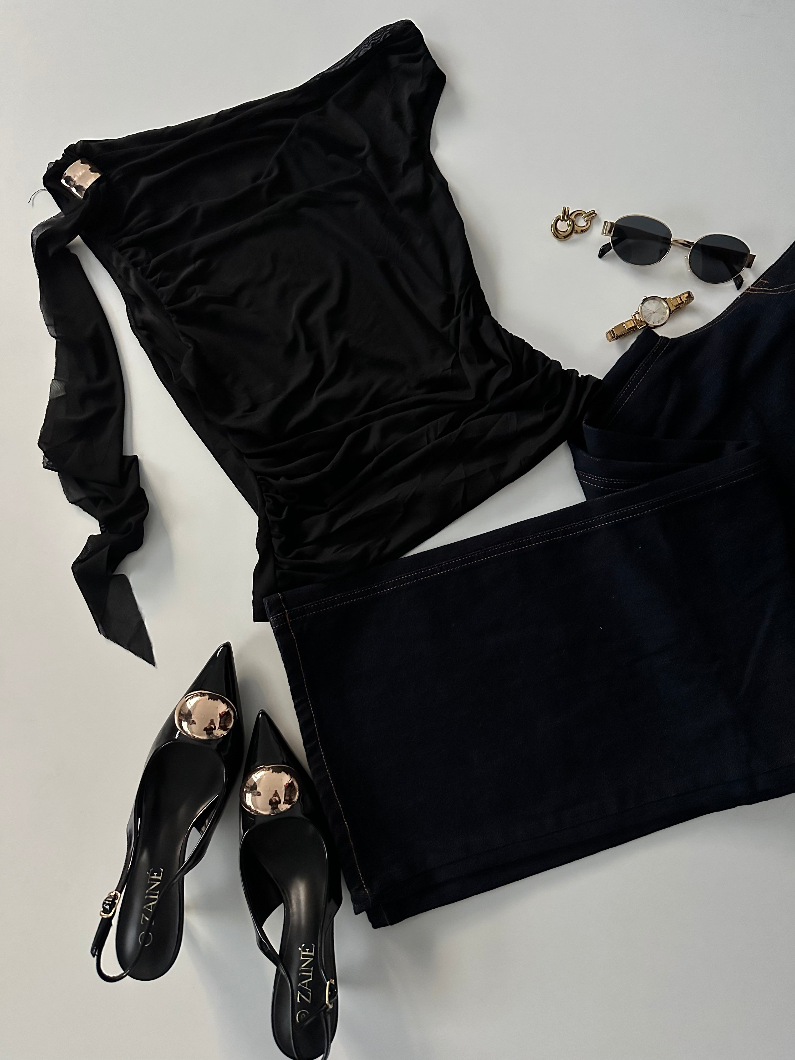 Blusa mesh con listón