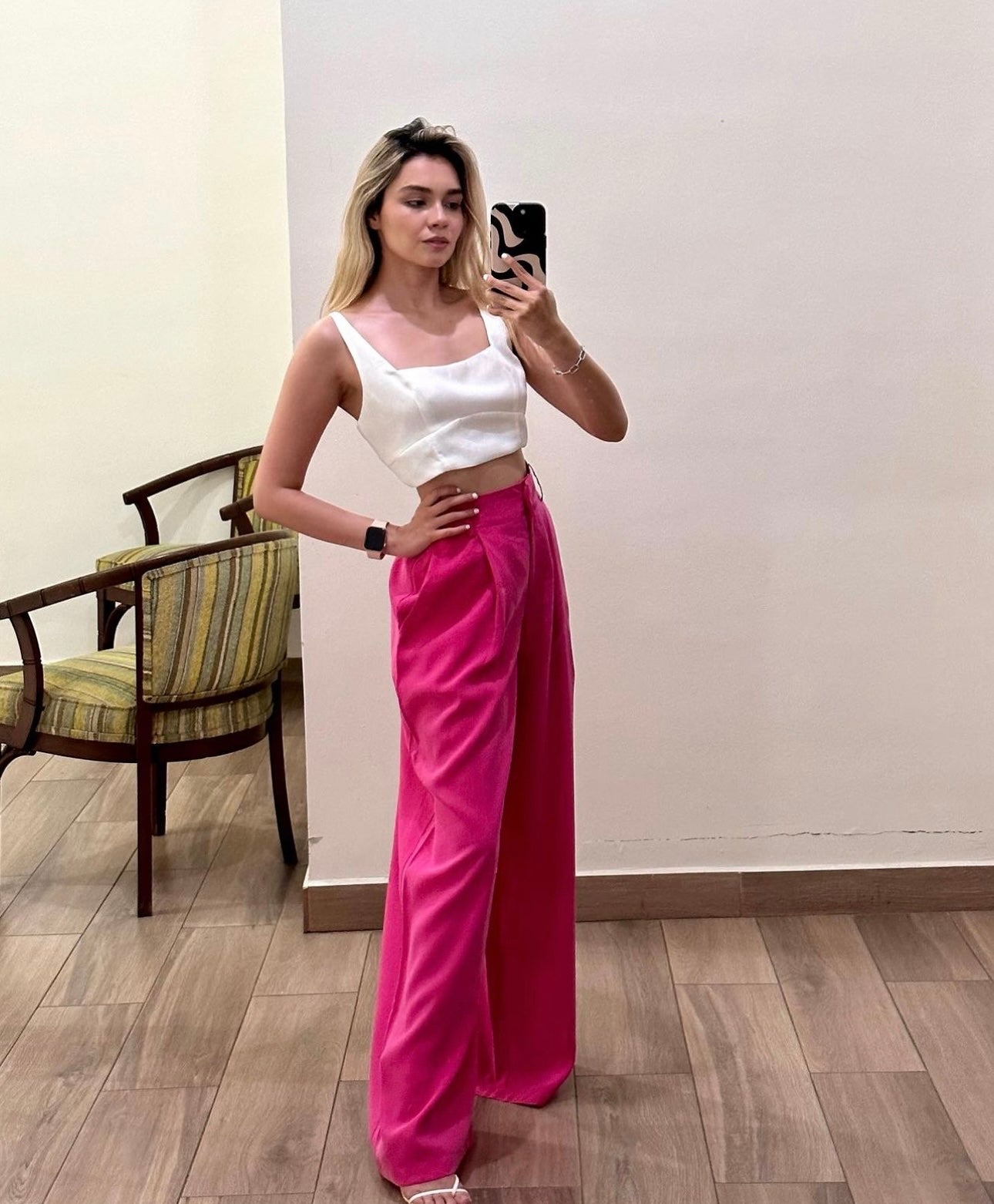 Trousers color rosa