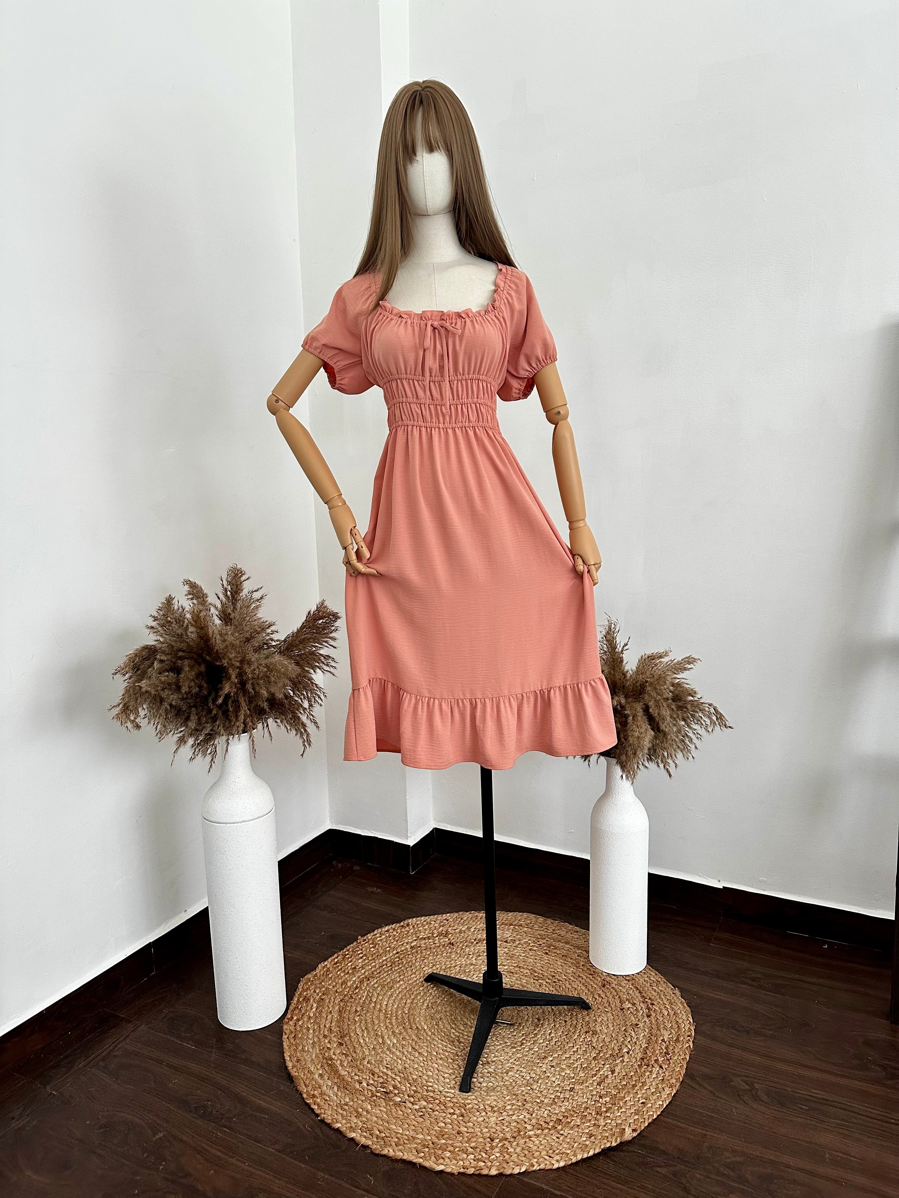 Vestido coral corto