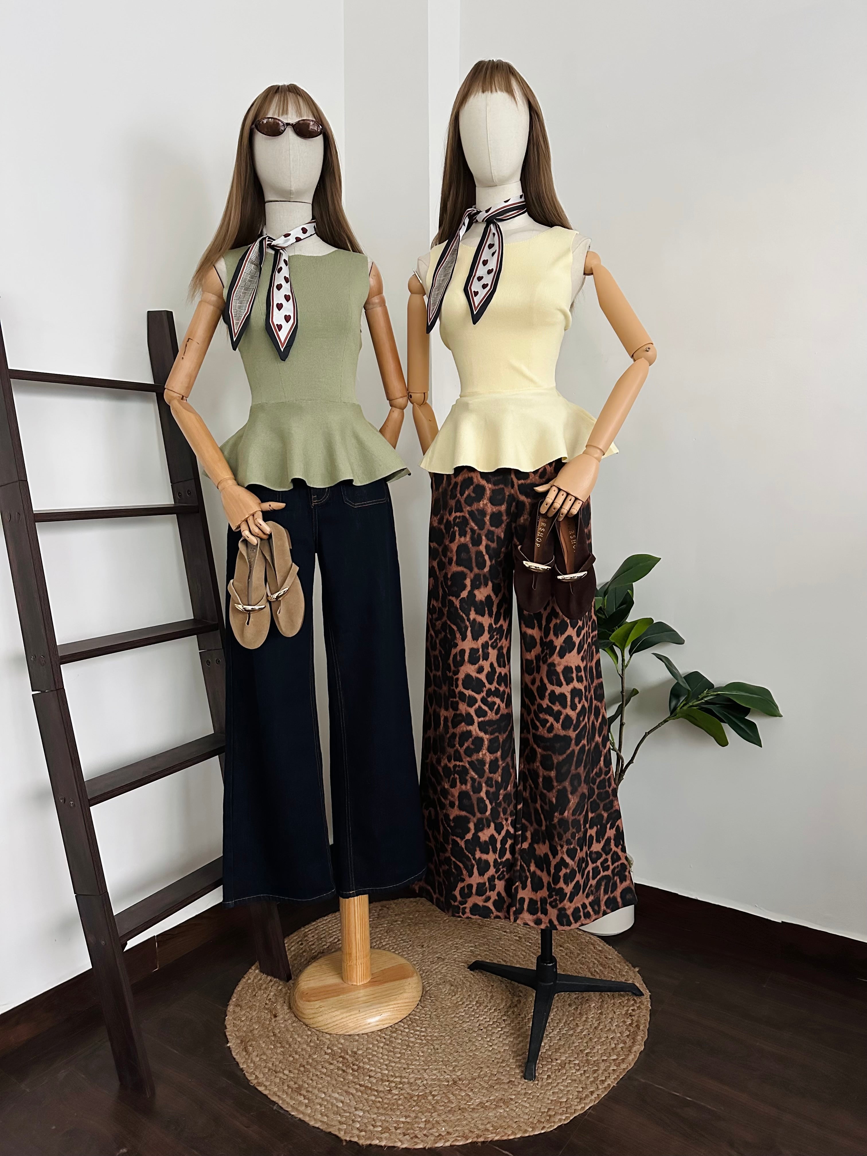 Blusa peplum de punto