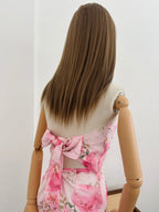Vestido rosa strapless
