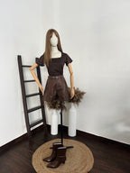 Short vinipiel c/cinto