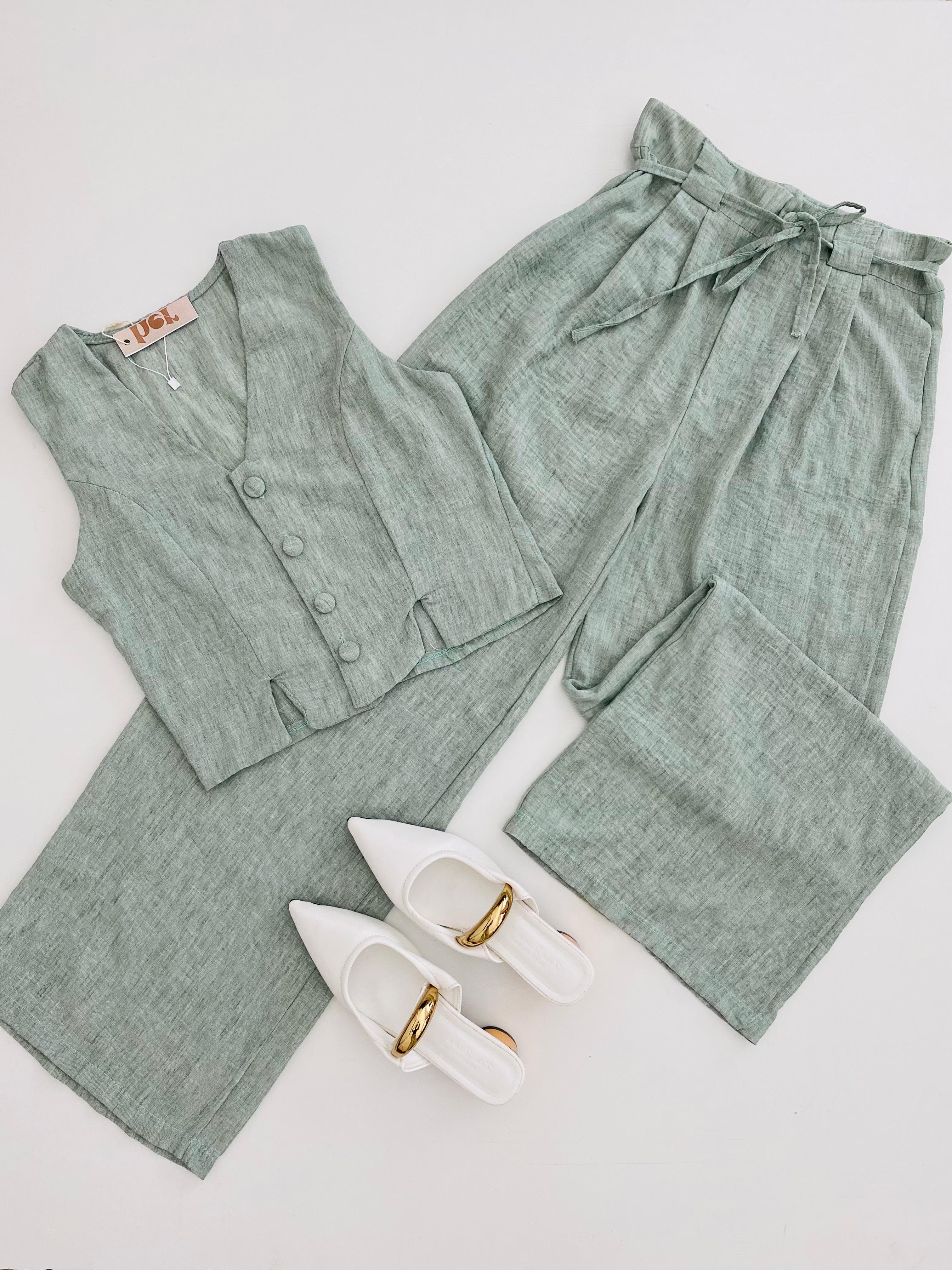Conjunto lino verde
