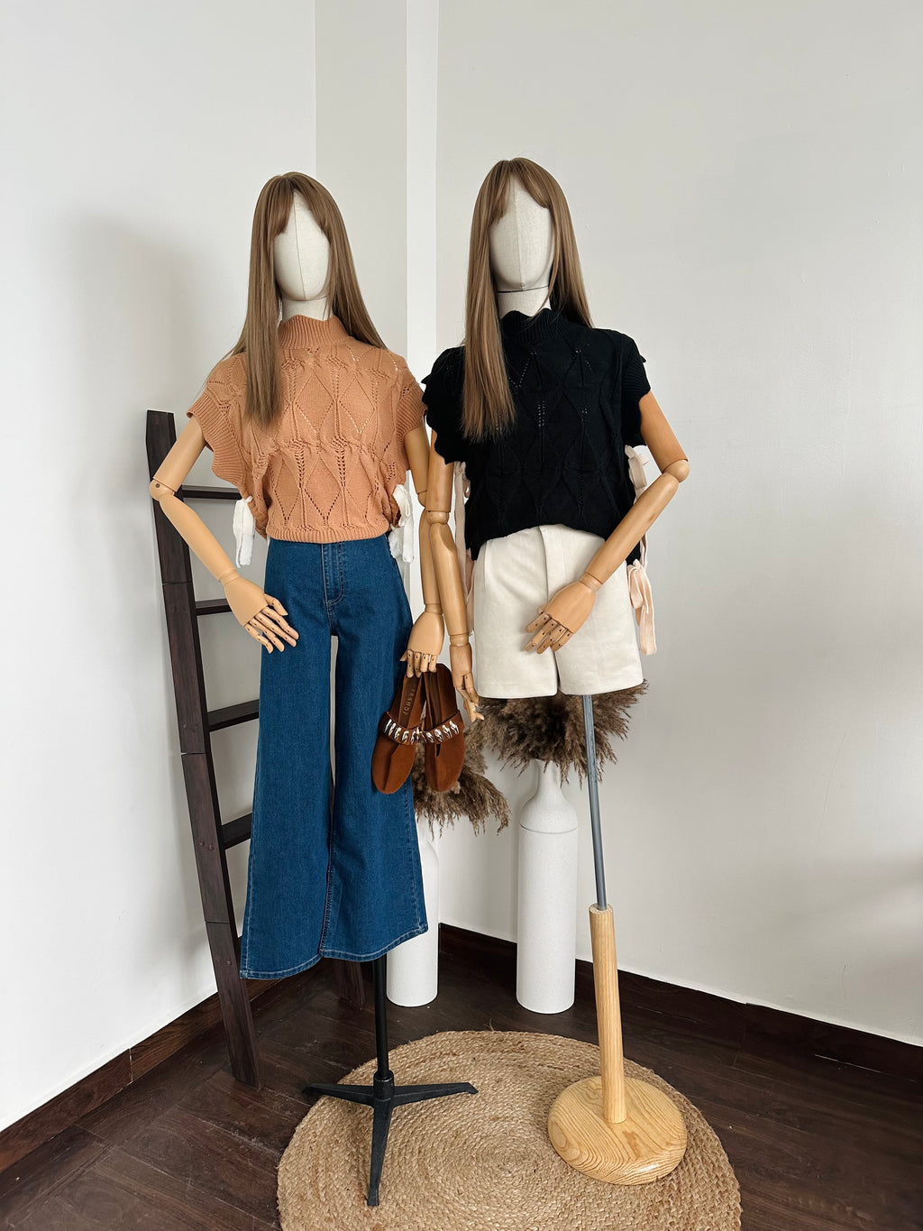 Chaleco tejido c/listones