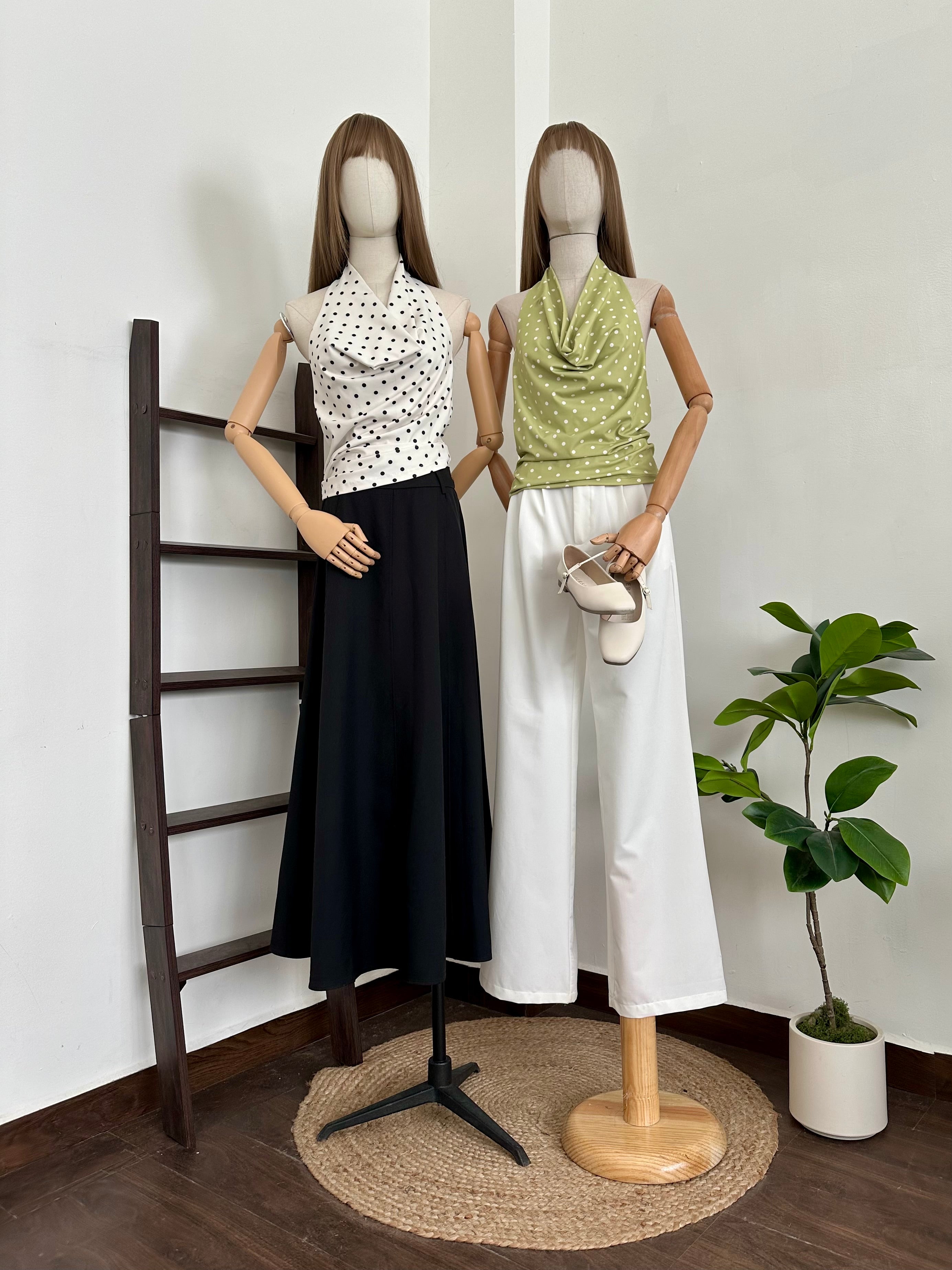 Blusa halter polka dots