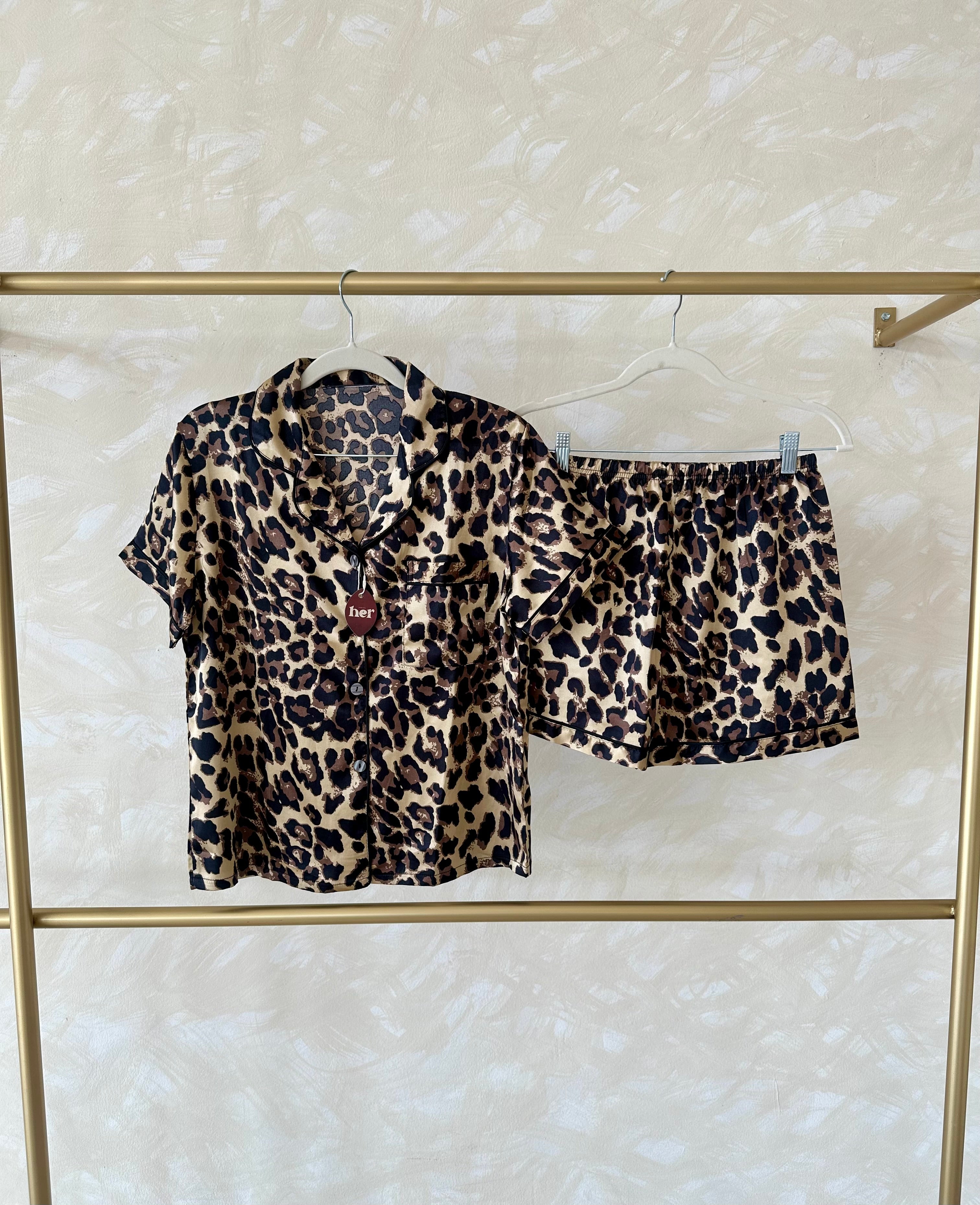 Pijama satinada animal print