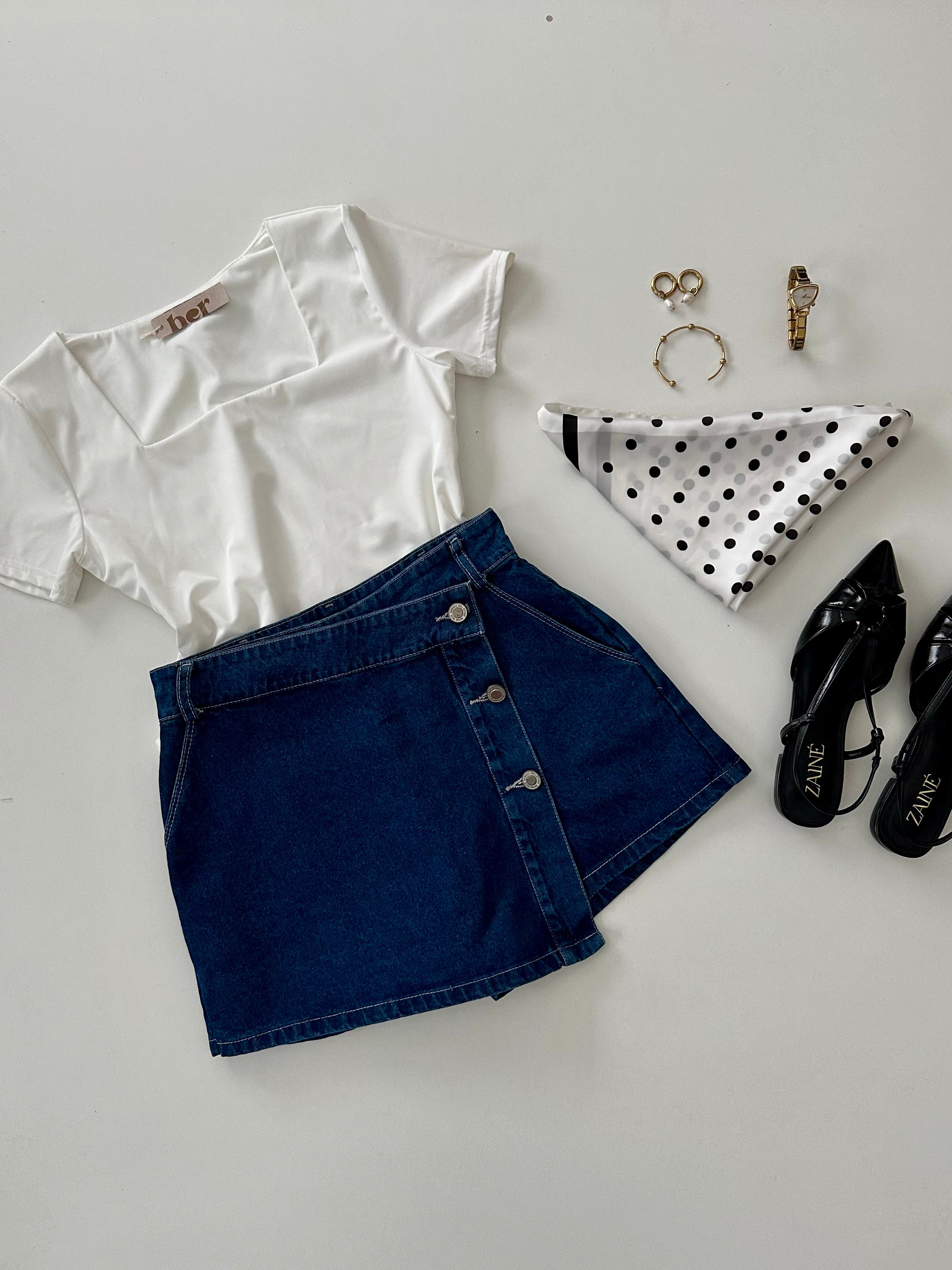 Short falda denim