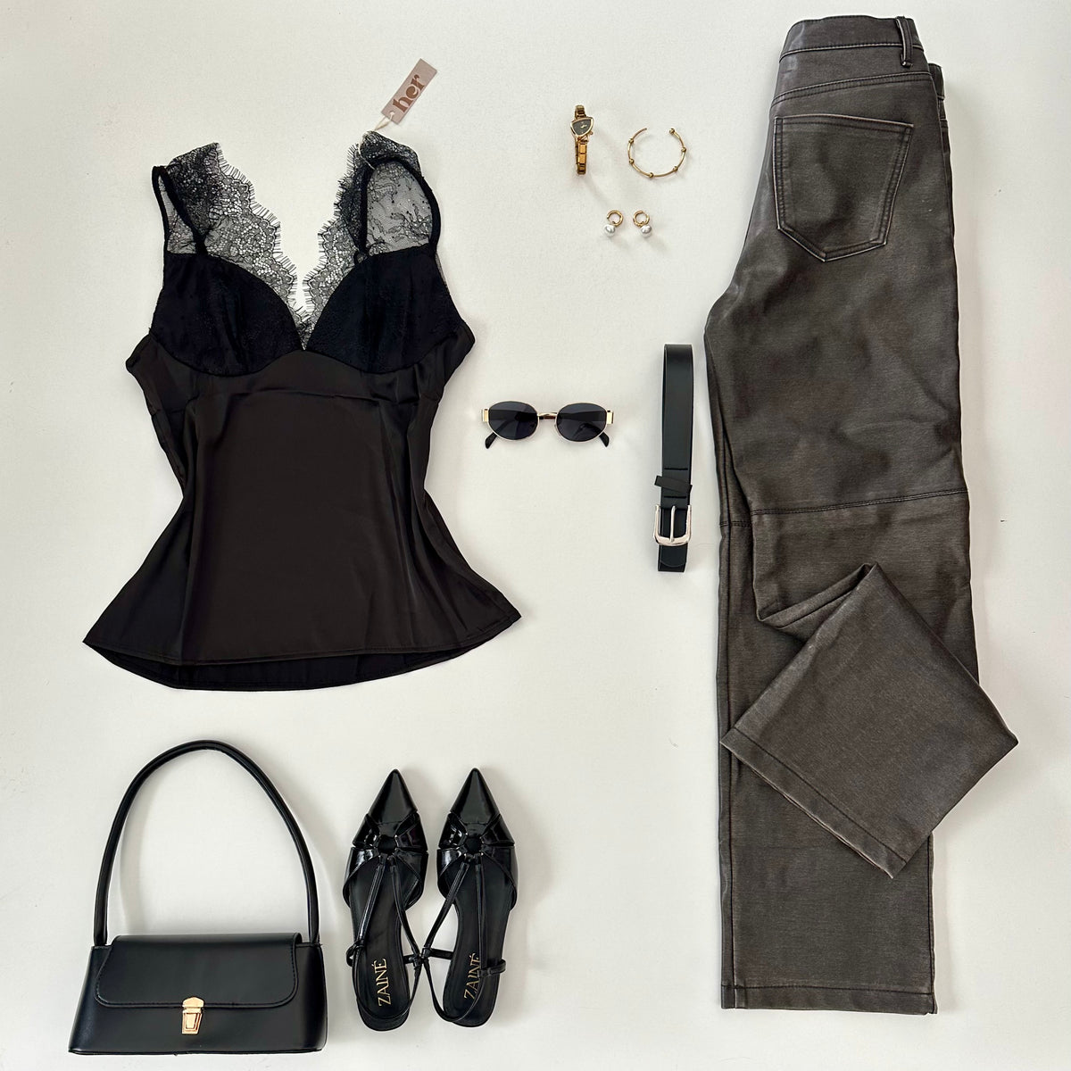 Blusa satín encaje
