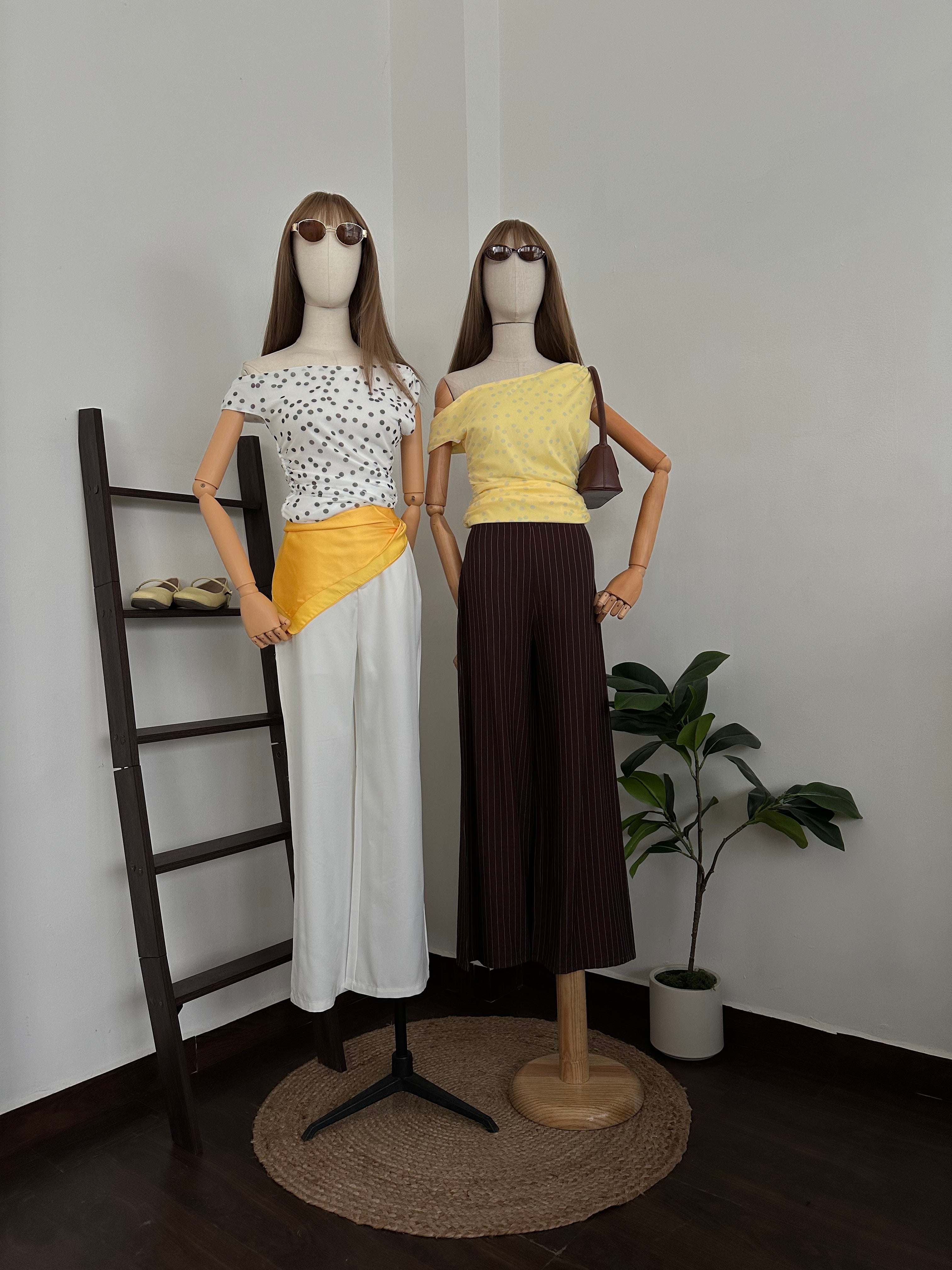 Blusa mesh polka dots