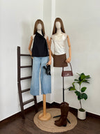 Blusa Halter c/ argolla dorada