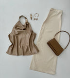 Blusa Halter c/ argolla dorada